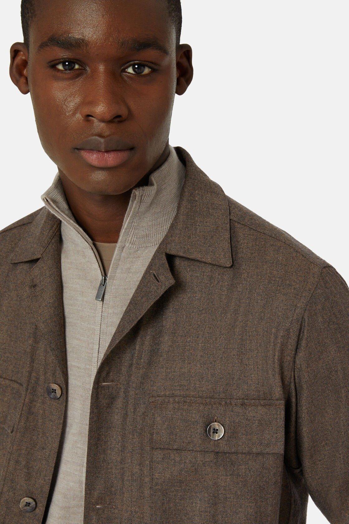 Flannel Overshirt Brown, Taupe, large image number 3