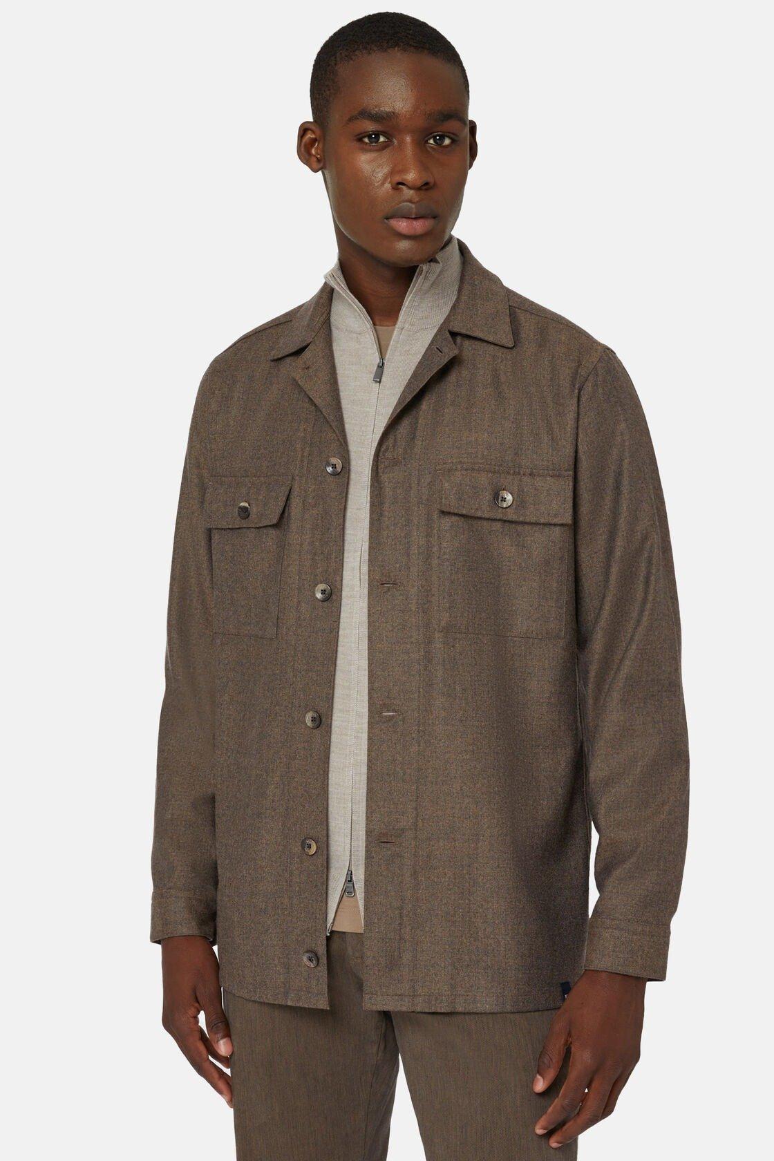 Flannel Overshirt Brown, Taupe, large image number 7