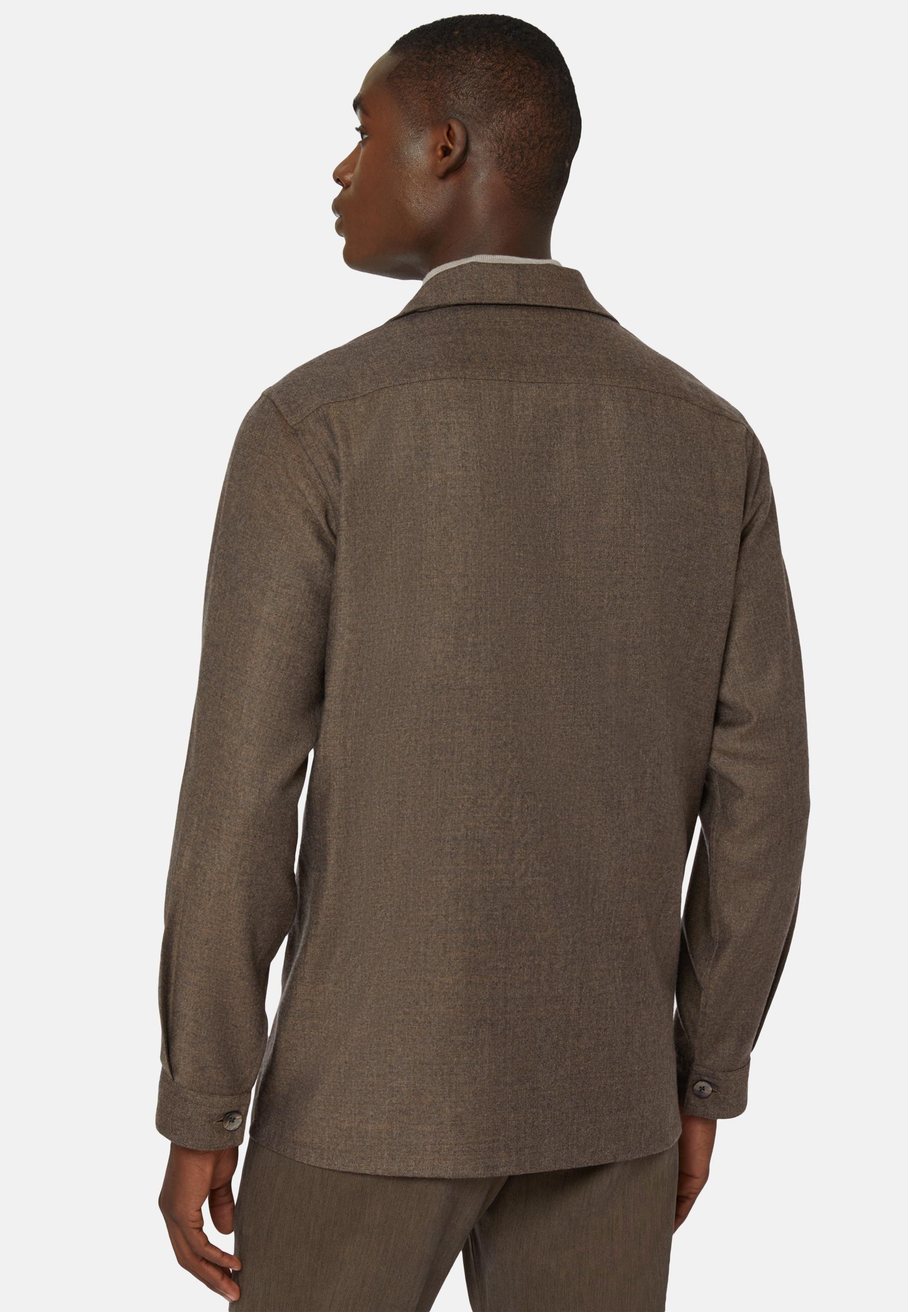 Flannel Overshirt Brown, Taupe, large image number 12