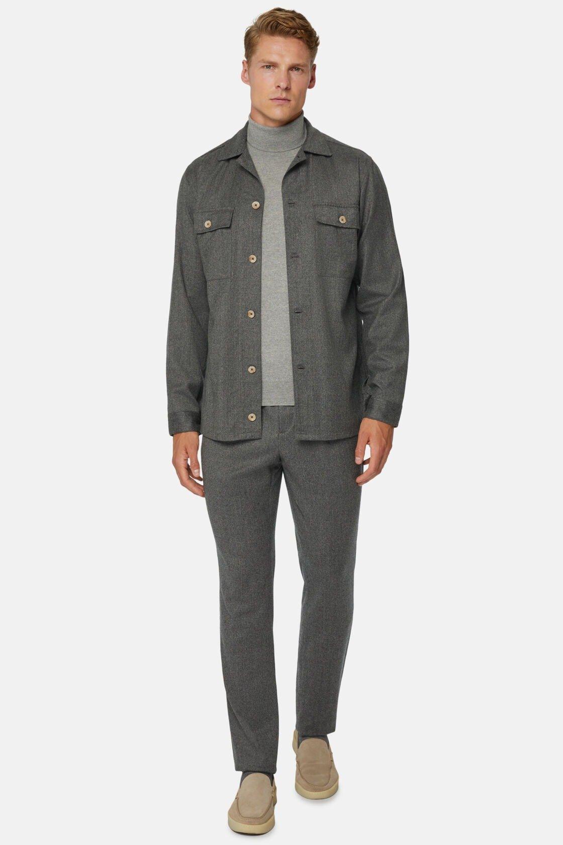 Flannel Overshirt Grey, Grey, medium