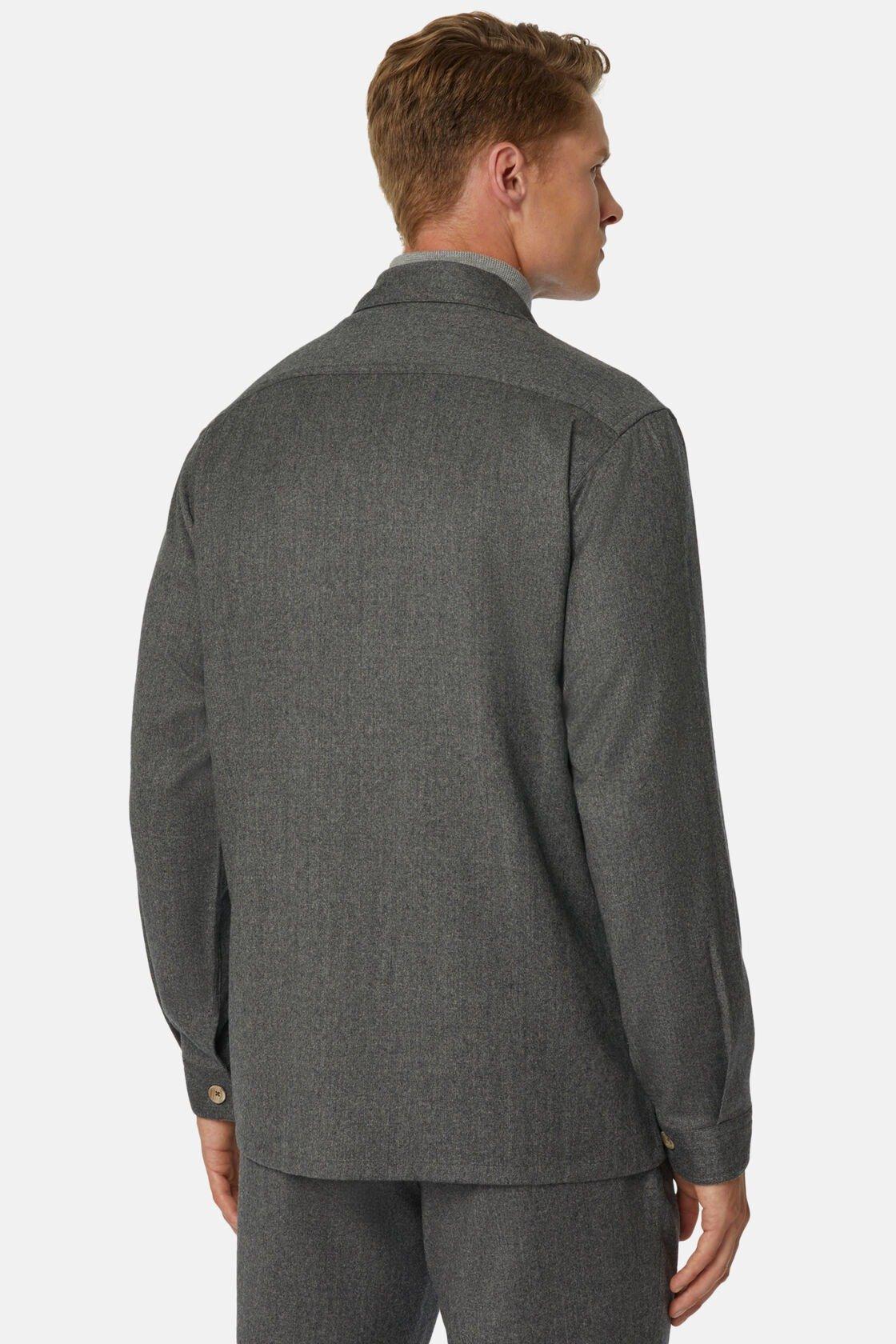 Flannel Overshirt Grey, Grey, large image number 1