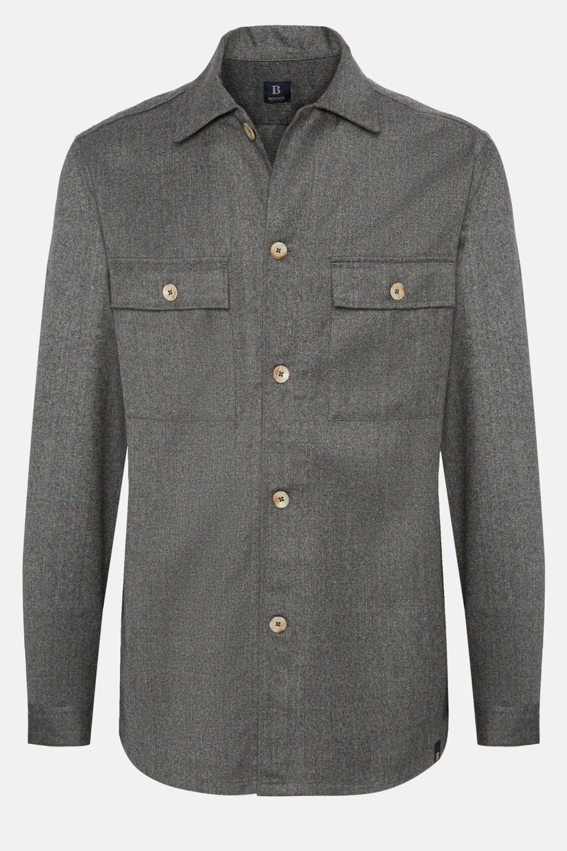 Flannel Overshirt Grey, Grey, large image number 5