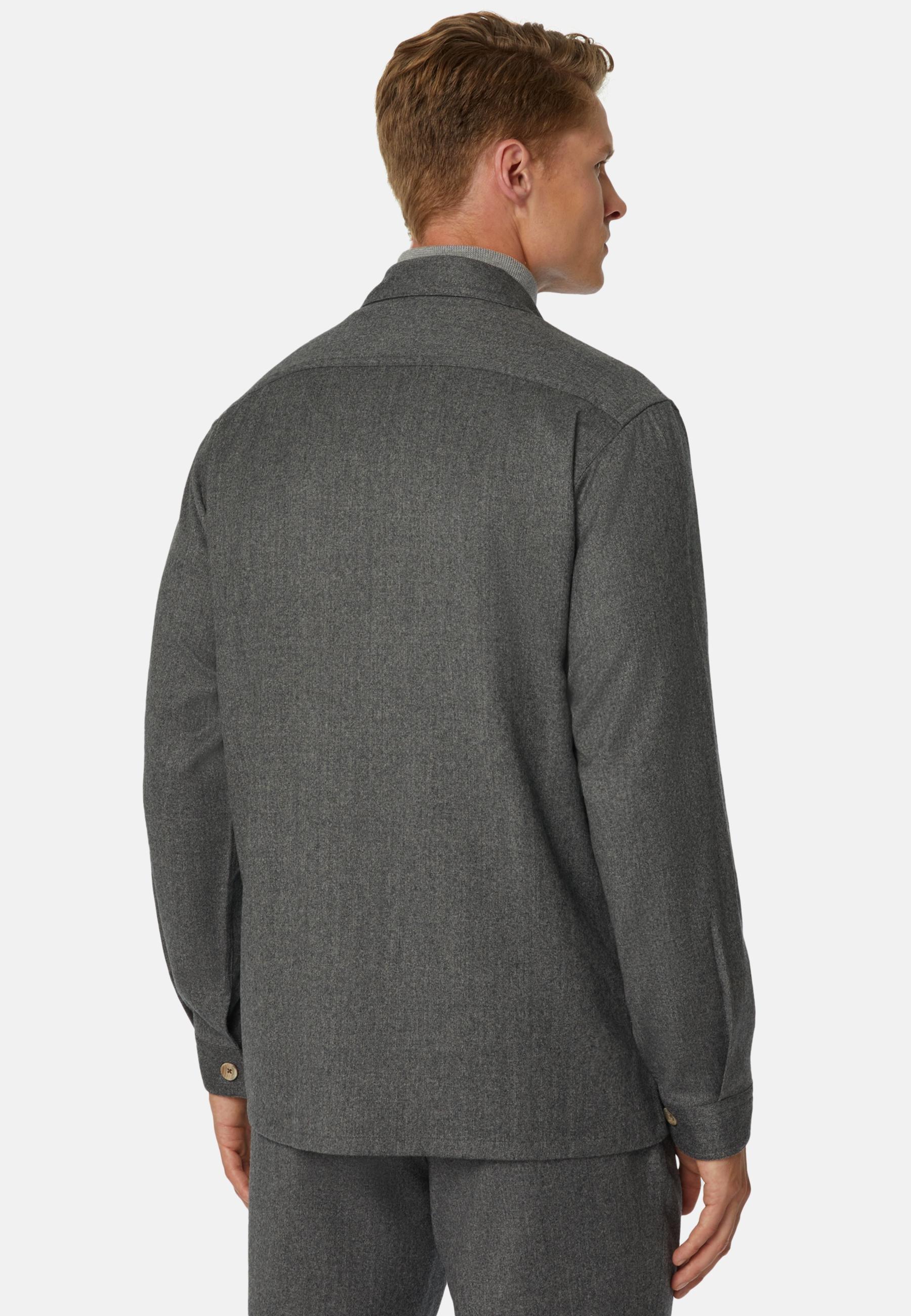 Flannel Overshirt Grey, Grey, large image number 6