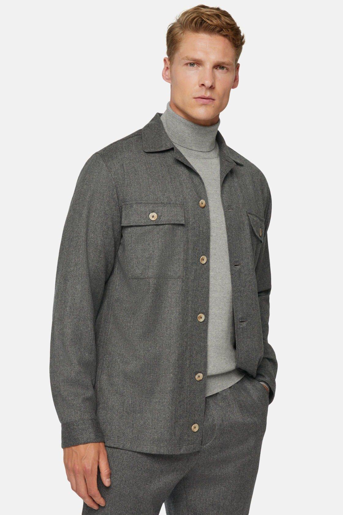 Flannel Overshirt Grey, Grey, large image number 7