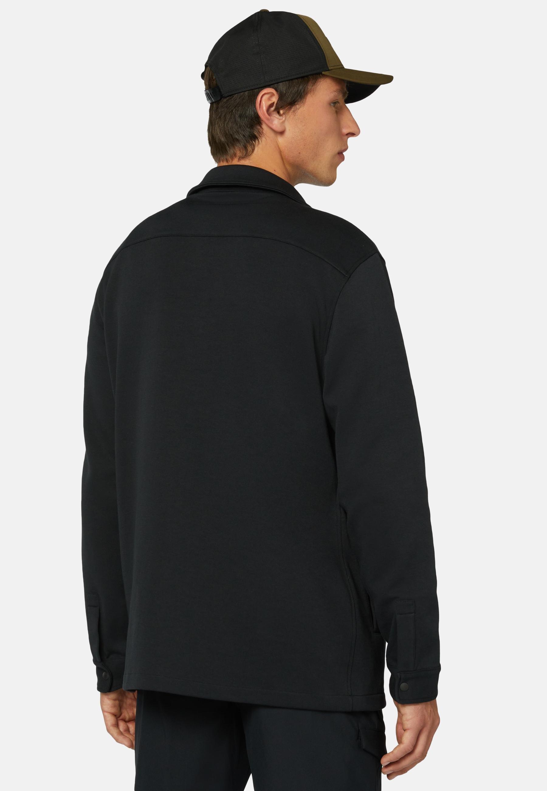 Sustainable Cotton Link Shirt Jacket Black, , large image number 1