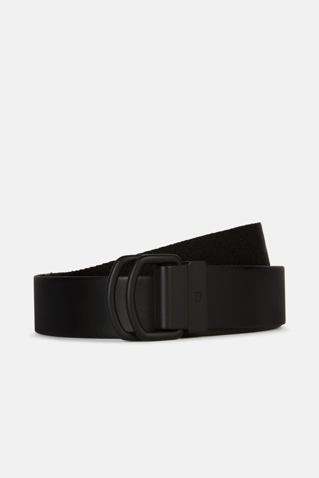Leather Belt With Ribbon Trim Black, , large image number 0