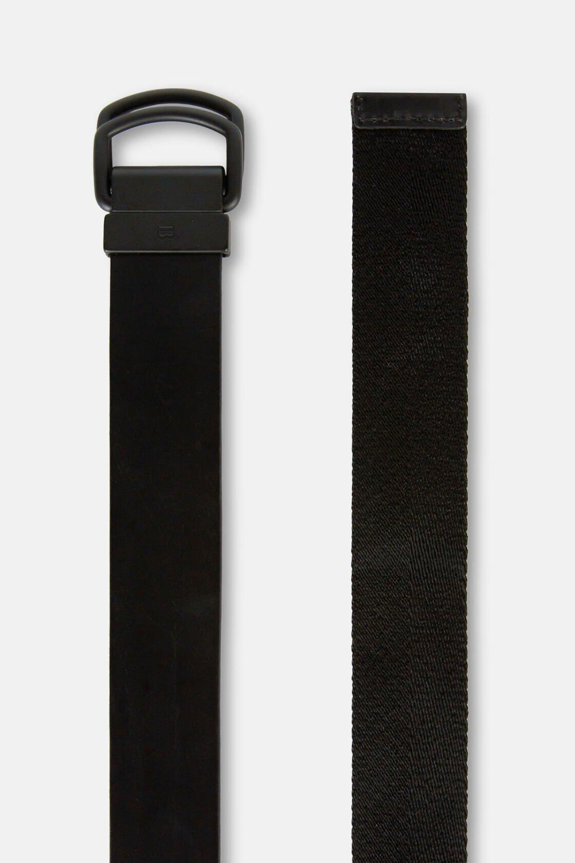 Leather Belt With Ribbon Trim Black, Black, large image number 3