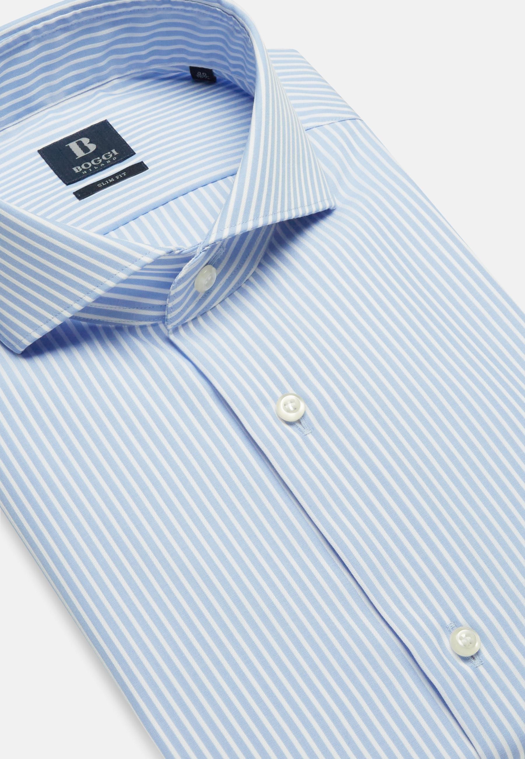 Striped Slim Fit Shirt Blue, Light Blue, large image number 7