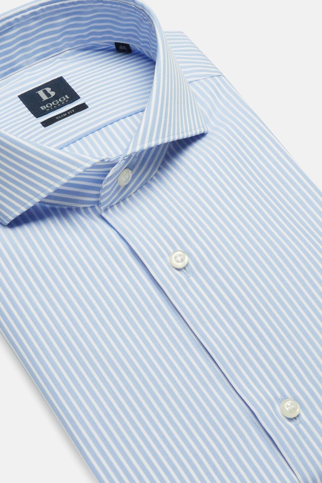 Striped Slim Fit Shirt Blue, Light Blue, large image number 8