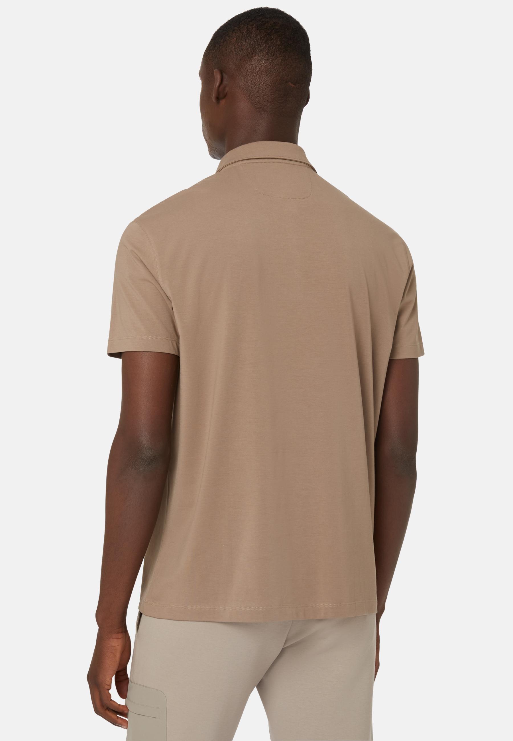 Short Sleeve Polo Shirt Brown, Taupe, large image number 2