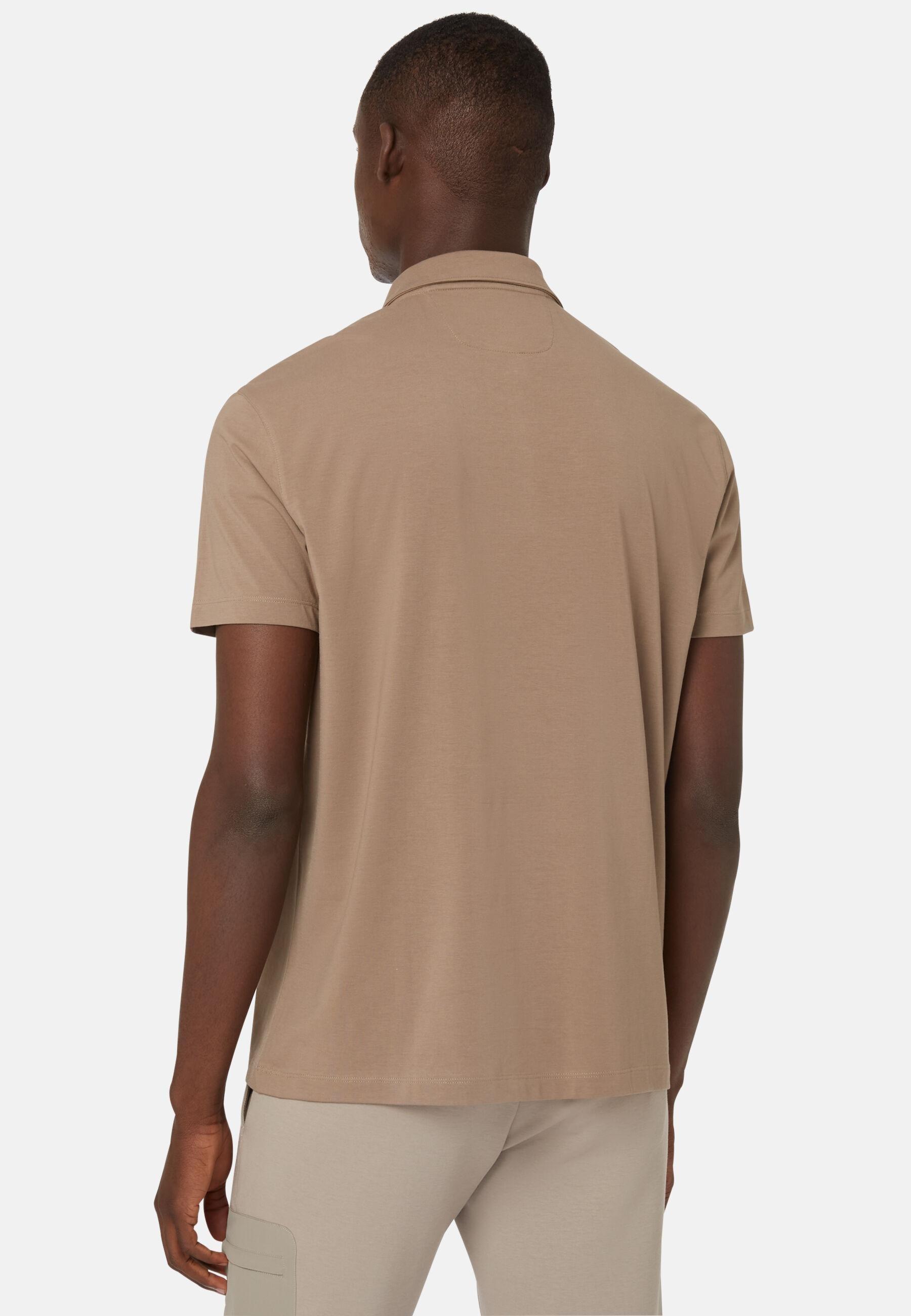 Short Sleeve Polo Shirt Brown, Taupe, large image number 3