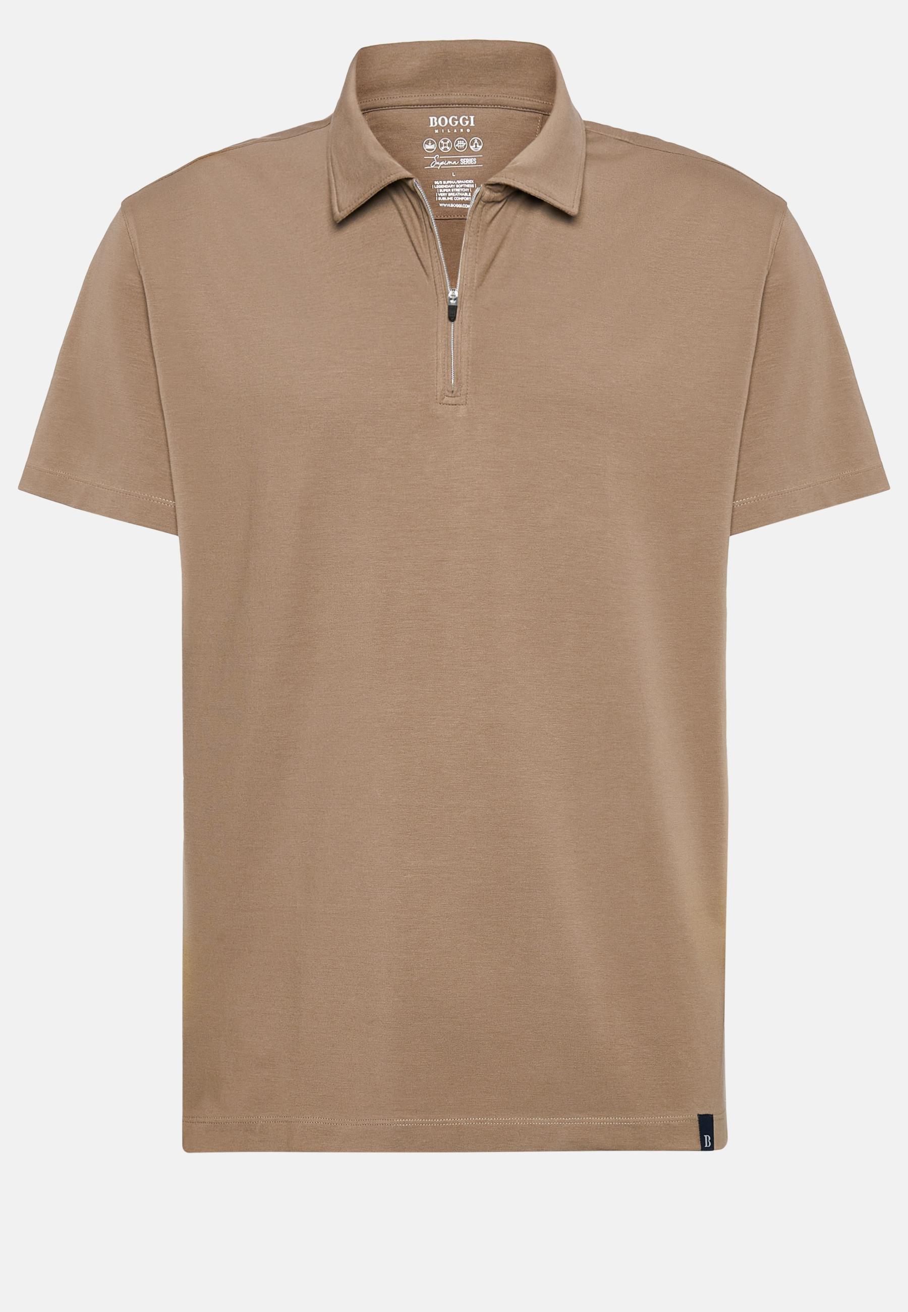 Short Sleeve Polo Shirt Brown, Taupe, large image number 6