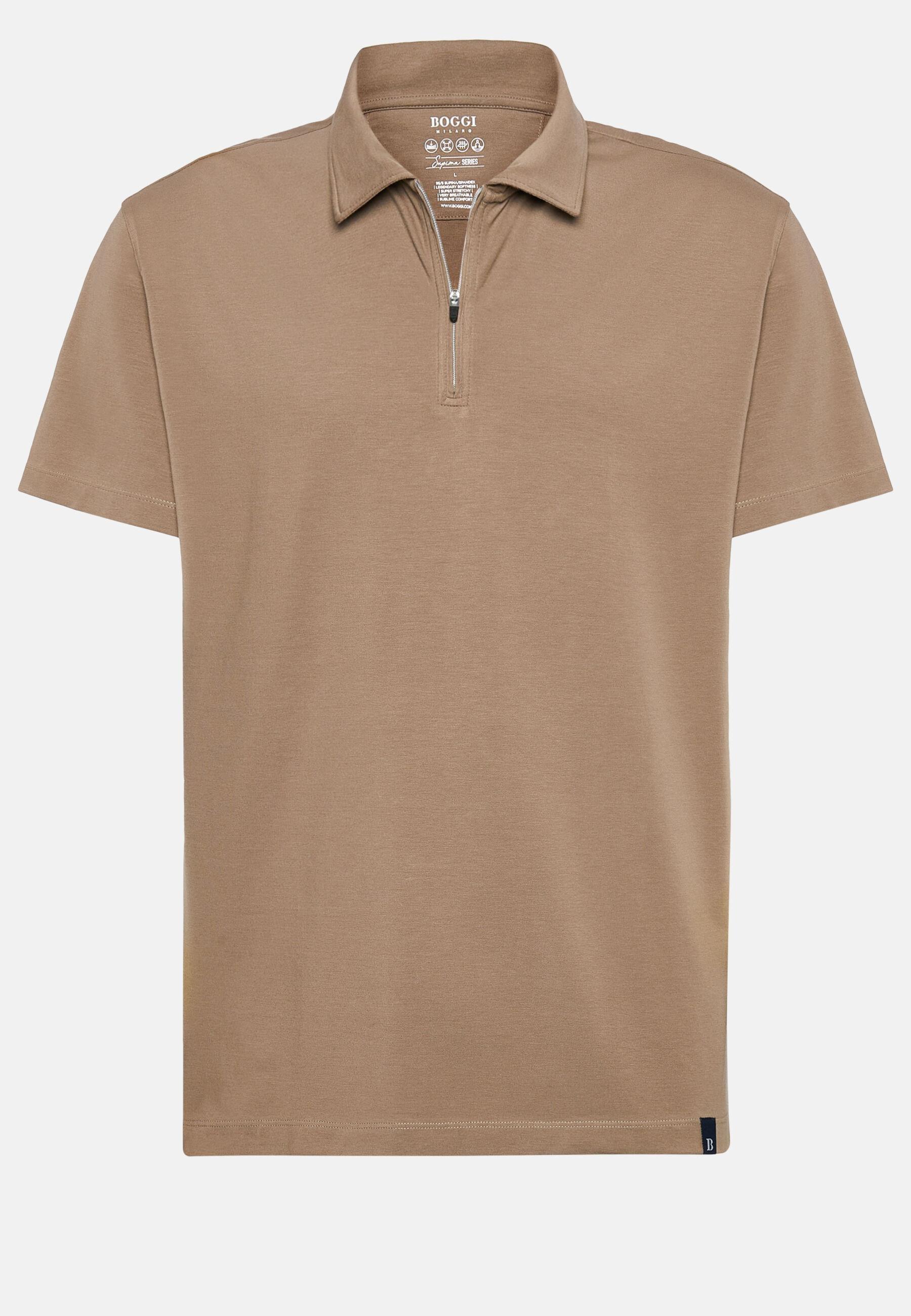Short Sleeve Polo Shirt Brown, Taupe, large image number 7