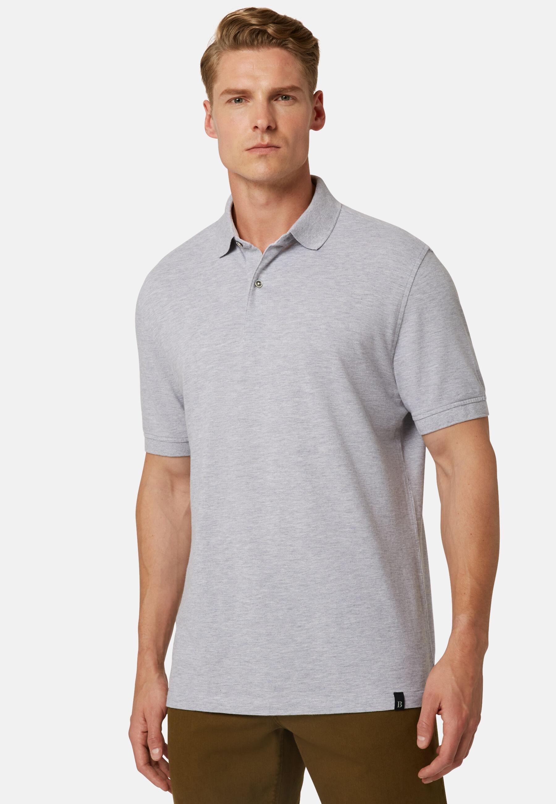 Polo Shirt In Cotton Pique Regular Grey, Light grey, large image number 1