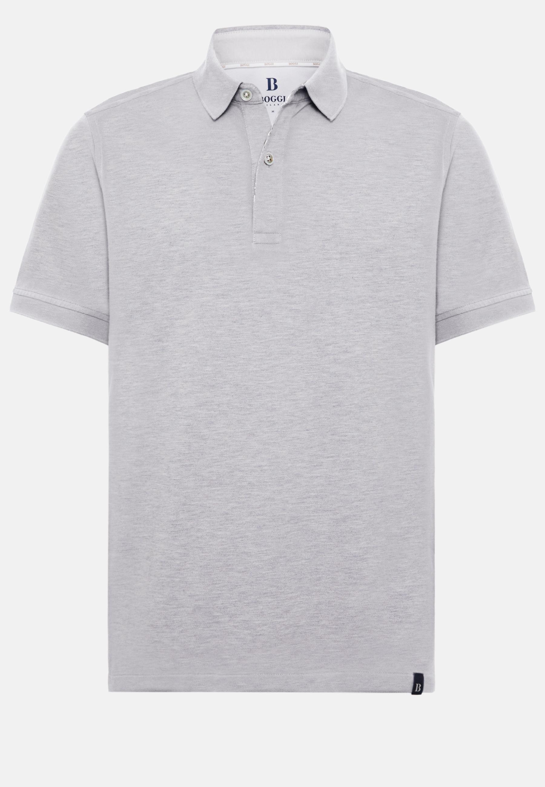 Polo Shirt In Cotton Pique Regular Grey, Light grey, large image number 6