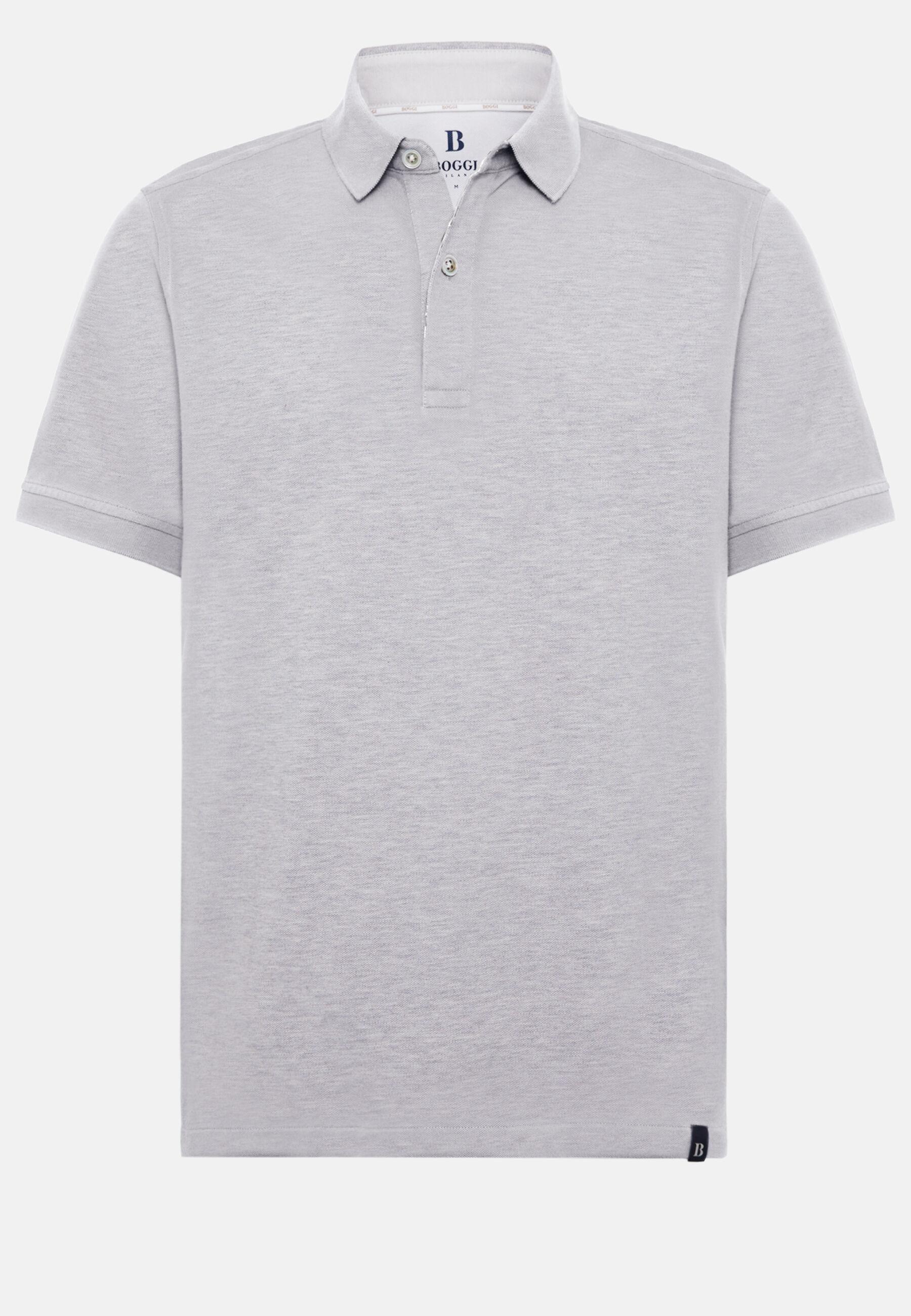 Polo Shirt In Cotton Pique Regular Grey, Light grey, large image number 7