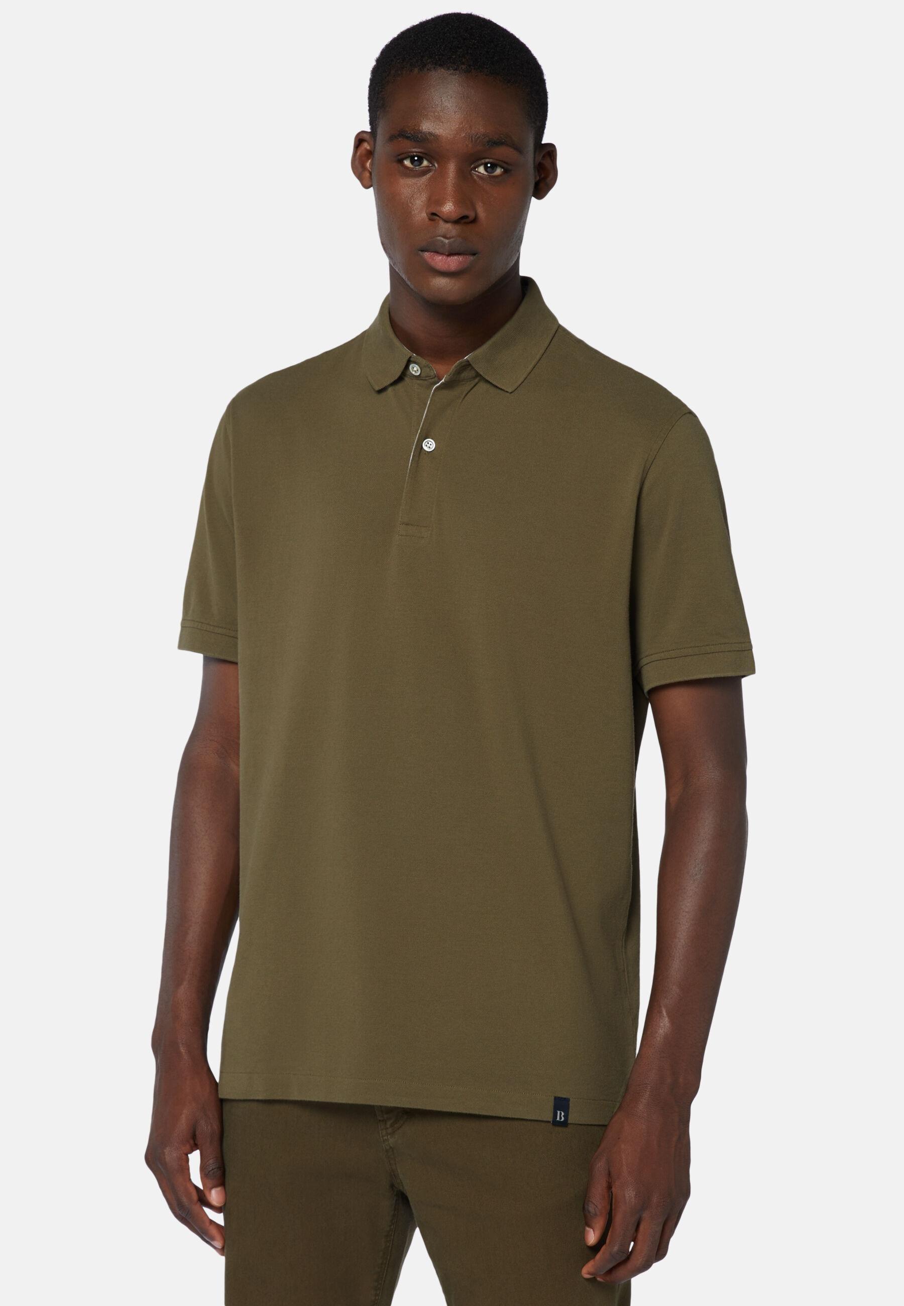 Polo Shirt in Cotton Piqu&eacute; Regular, Military Green, Military Green, large image number 1