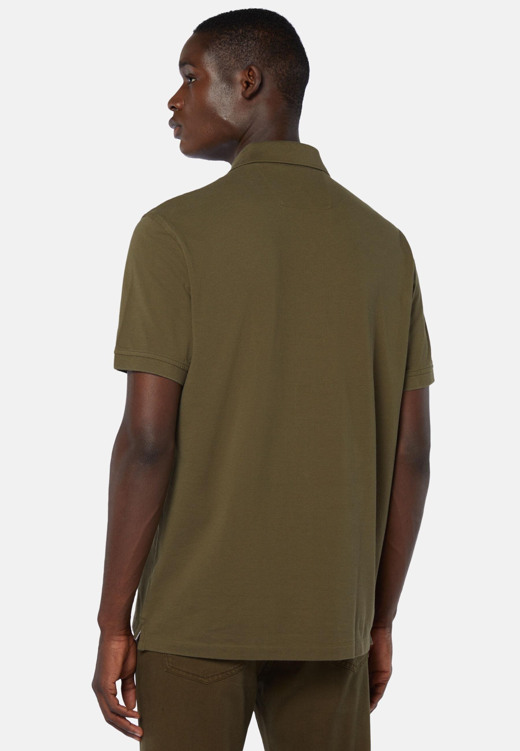 Polo Shirt in Cotton Piqu&eacute; Regular, Military Green, Military Green, large image number 3