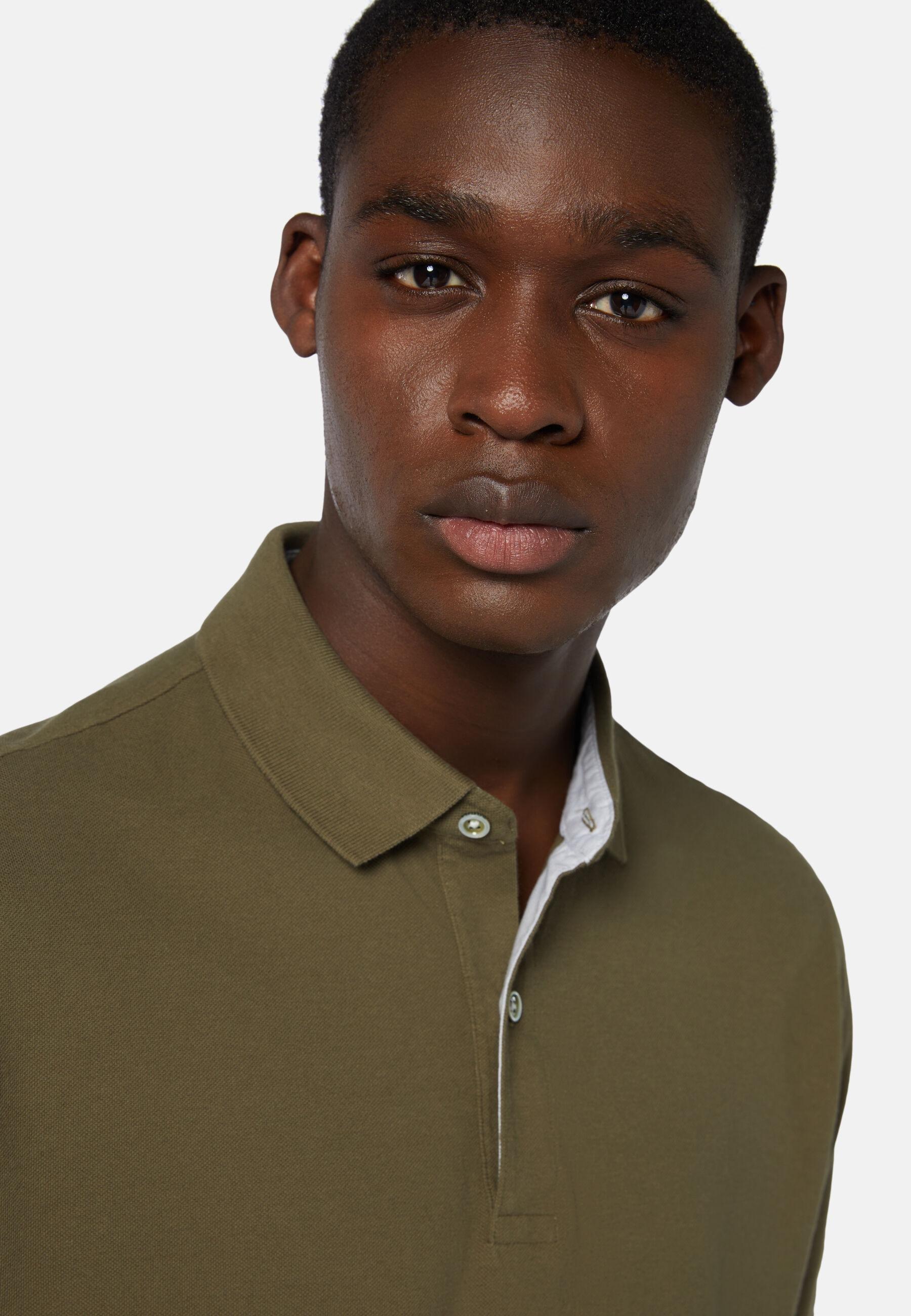 Polo Shirt in Cotton Piqu&eacute; Regular, Military Green, Military Green, large image number 5