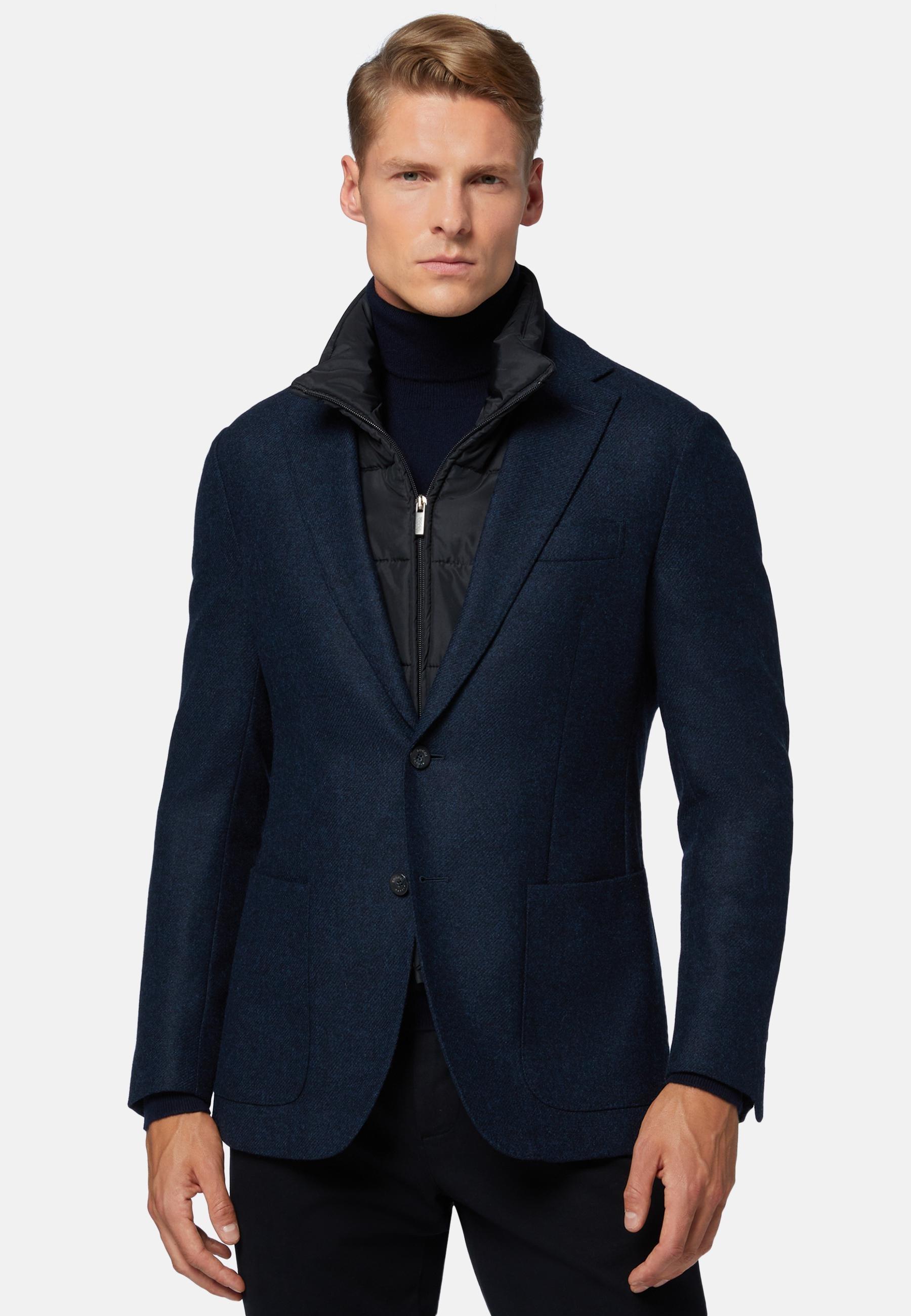 Wool Jacket With Detachable Bib Navy, , large image number 0