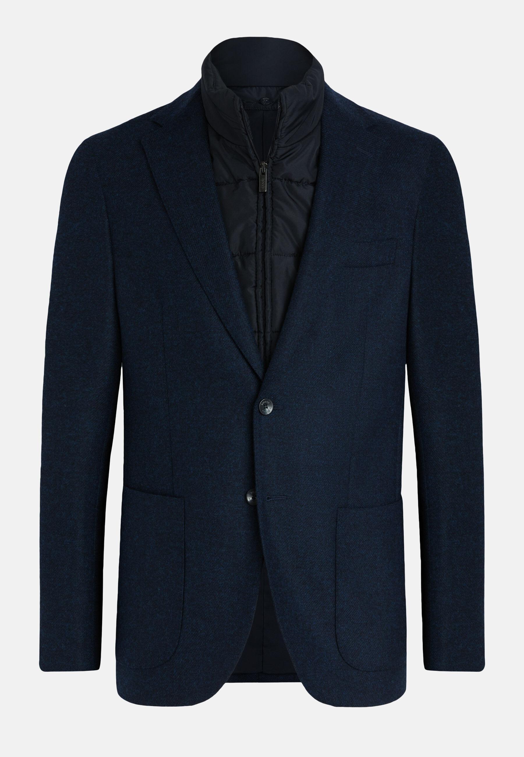Wool Jacket with Detachable Bib, Navy Blue, Navy blue, large image number 7