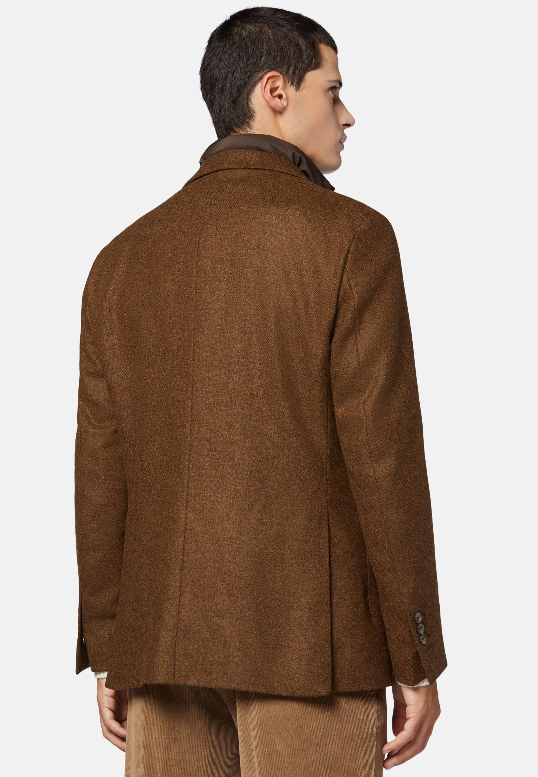 Wool Jacket With Detachable Bib Brown, , large image number 1