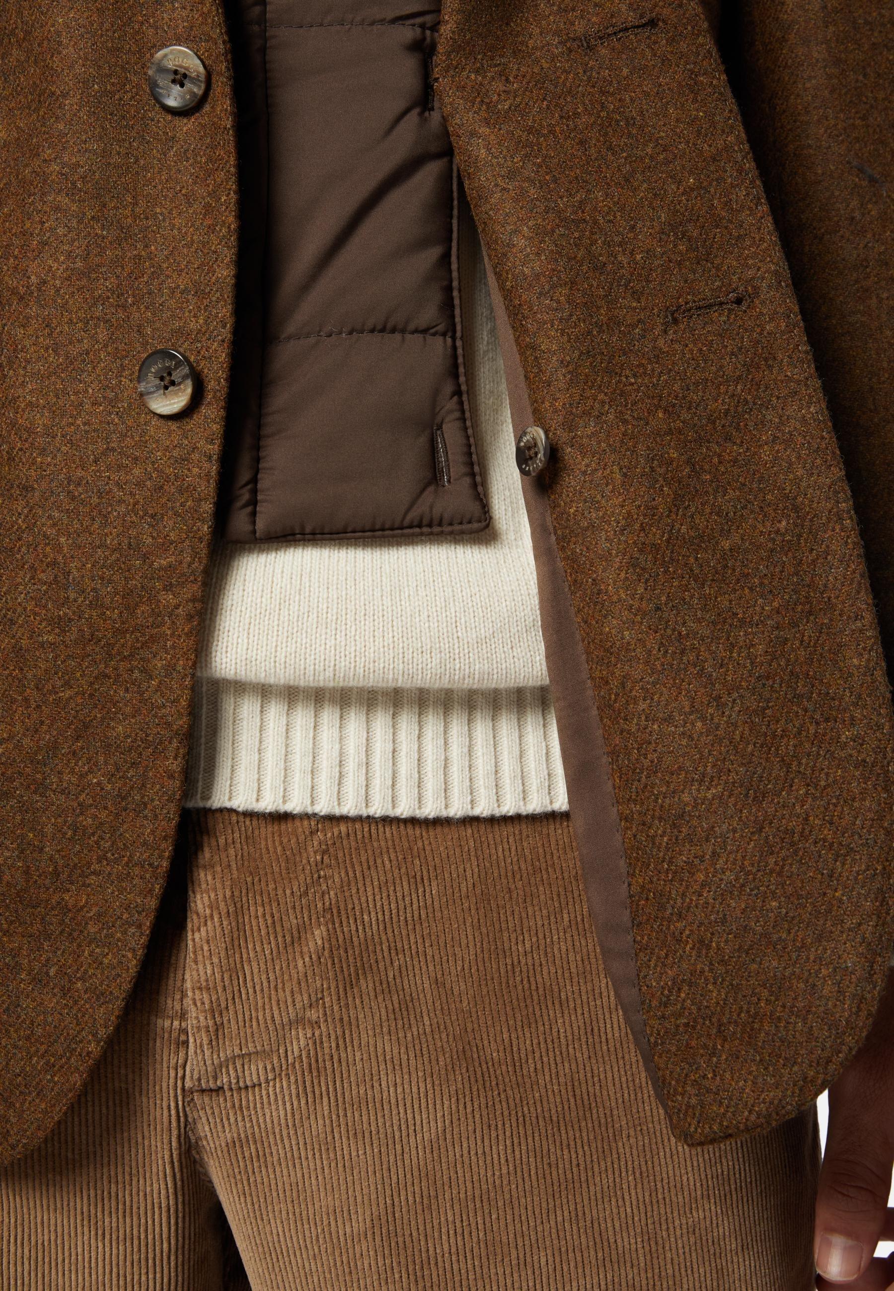 Wool Jacket With Detachable Bib Brown, , large image number 2