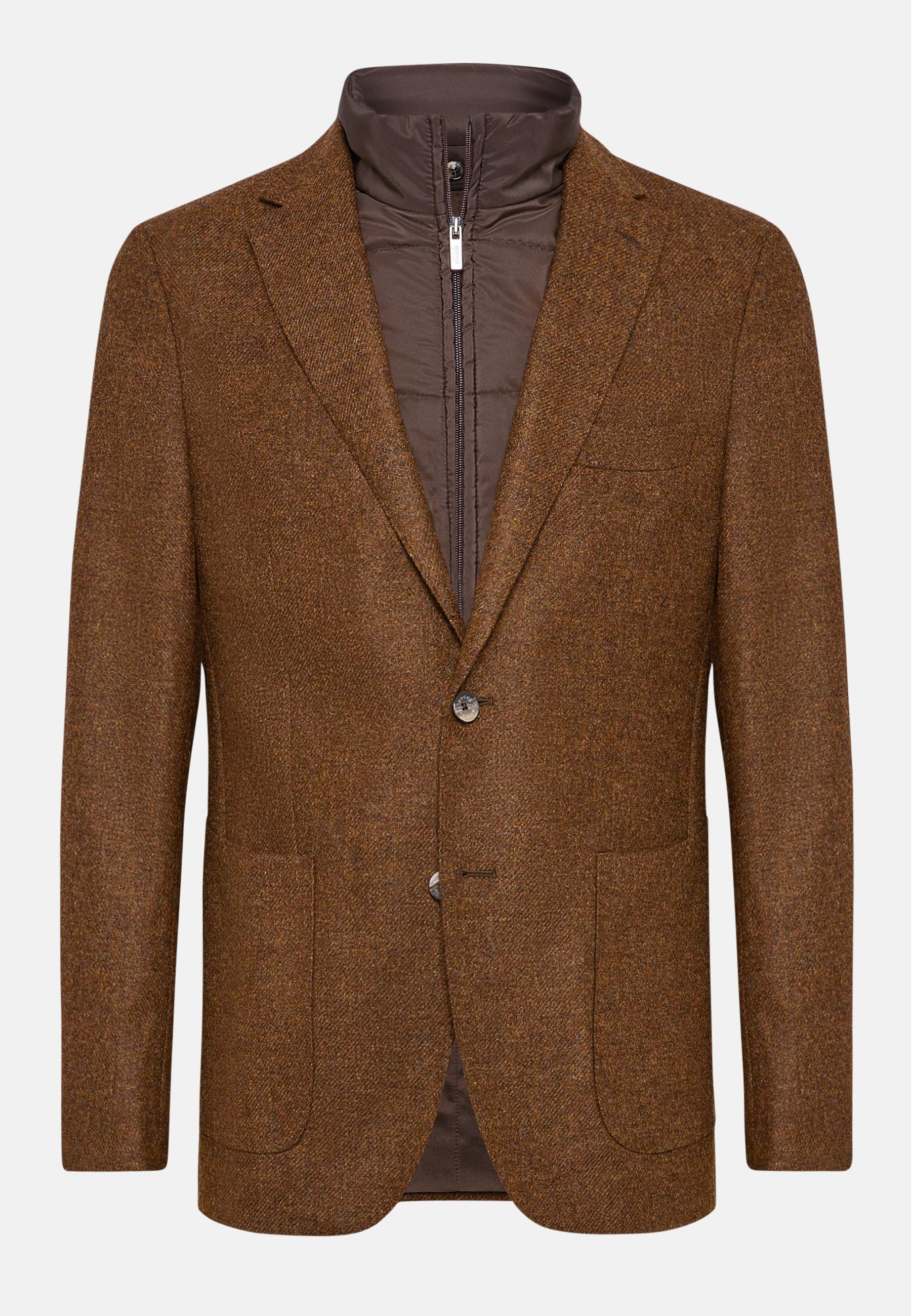 Wool Jacket With Detachable Bib Brown, , large image number 3