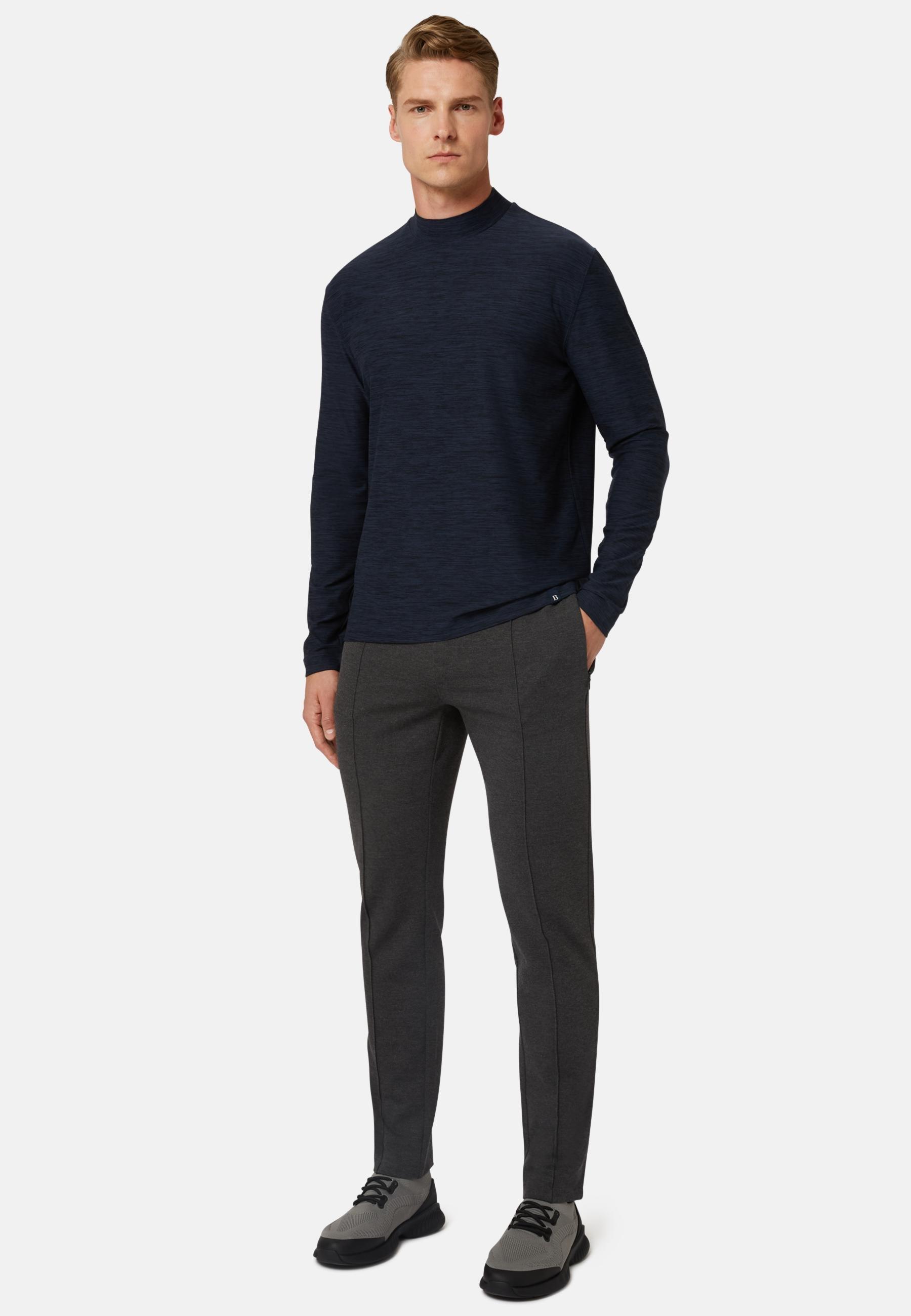 Stretch Interlock Technical Fabric Trousers Black, Charcoal, large image number 2