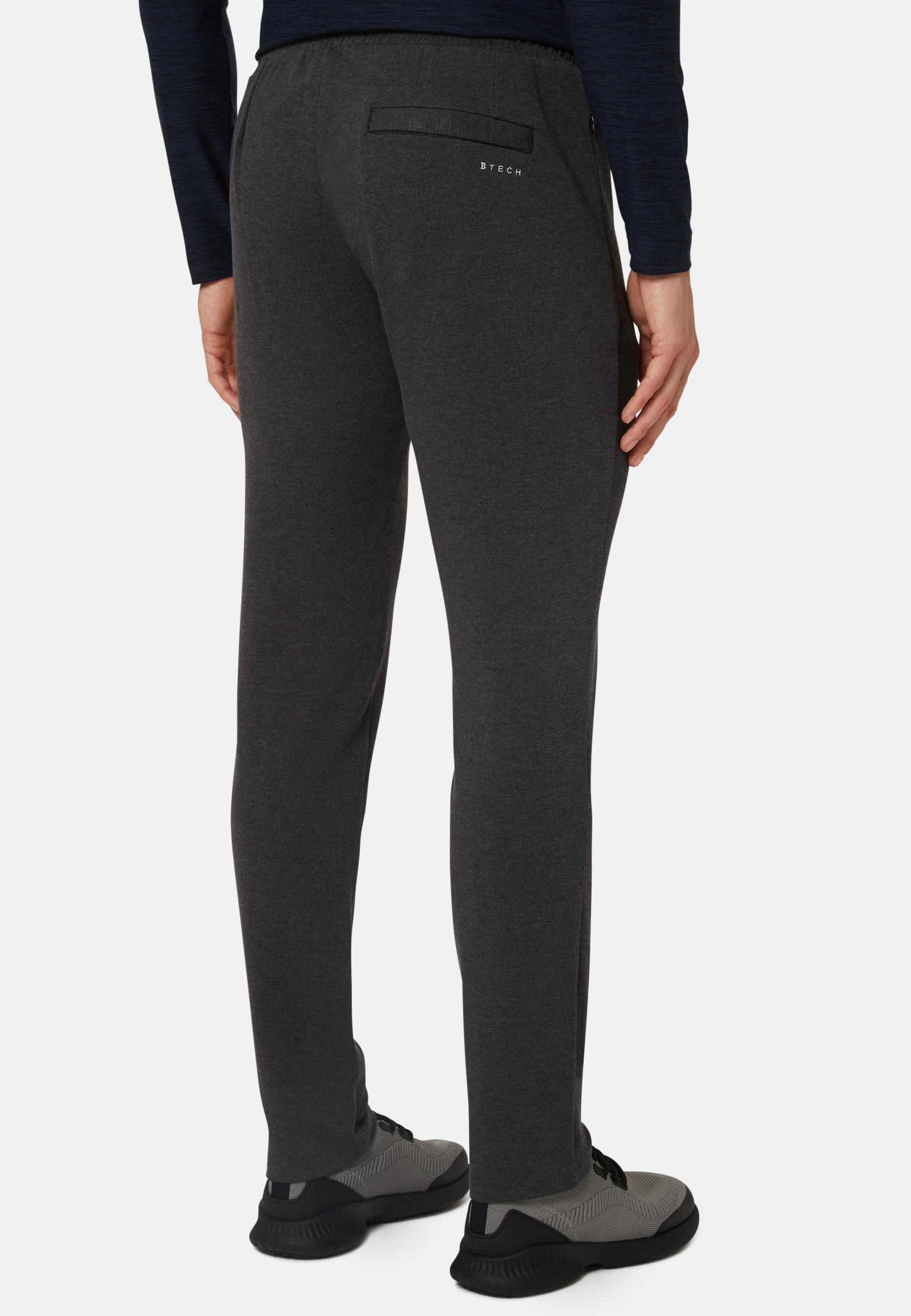 Stretch Interlock Technical Fabric Trousers Black, Charcoal, large image number 4