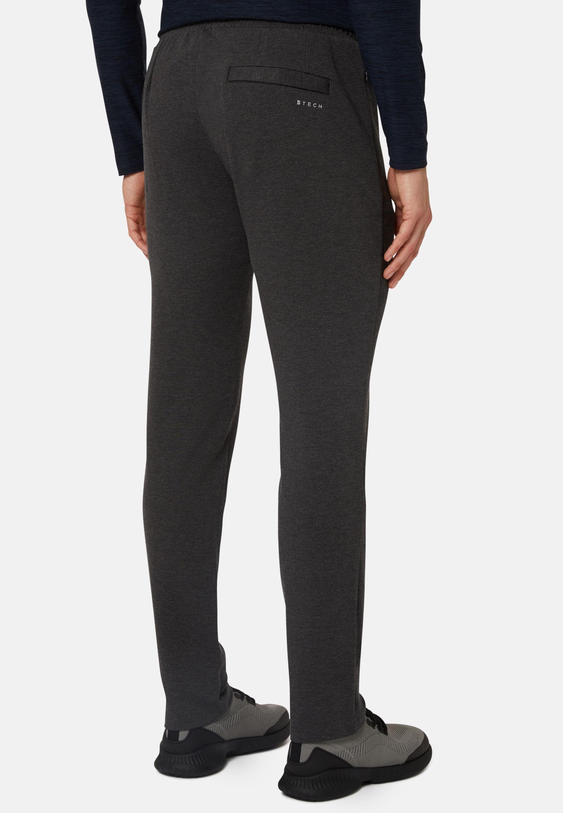 Stretch Interlock Technical Fabric Trousers Black, Charcoal, large image number 5