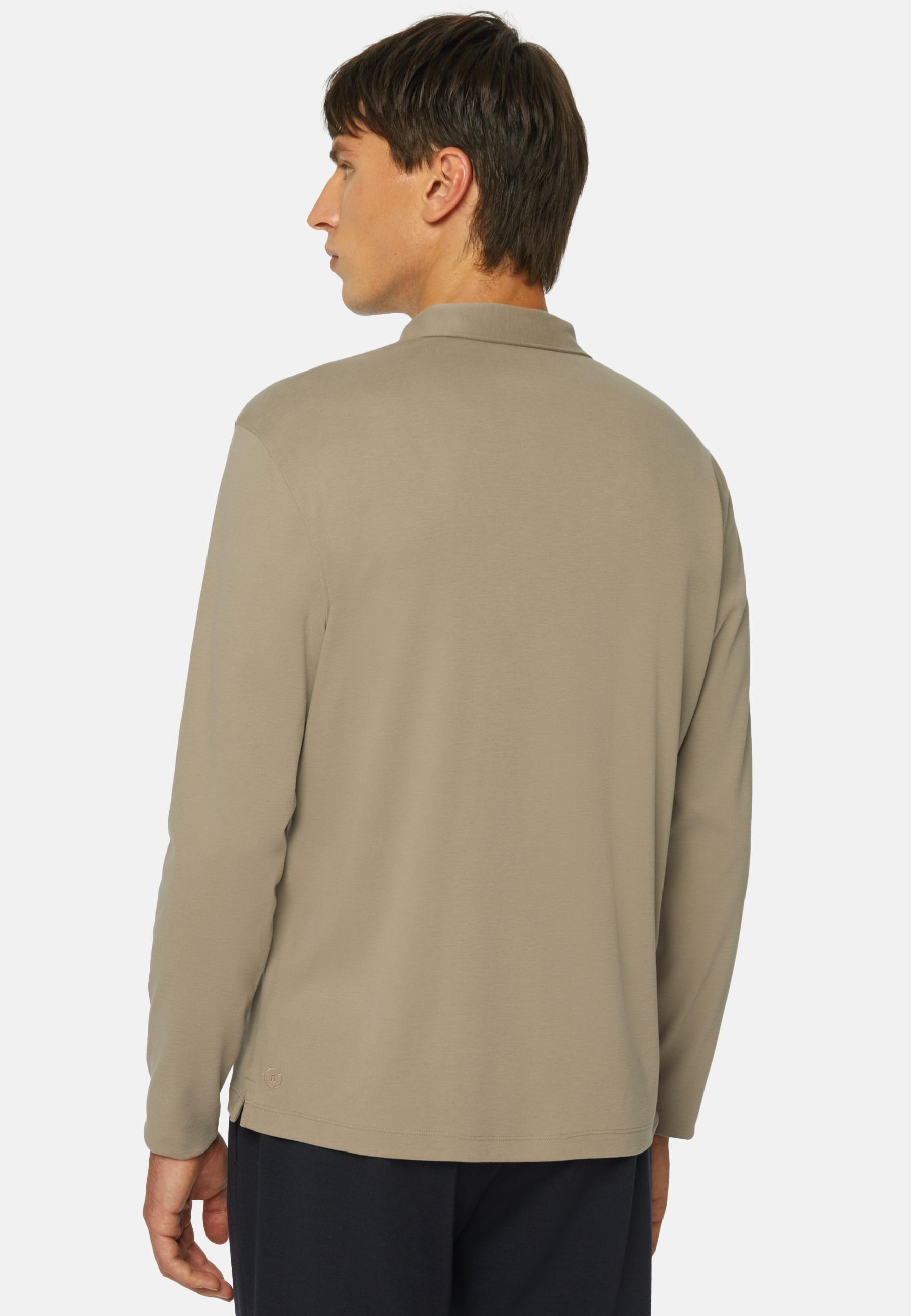 High-Performance Jersey Polo Shirt Brown, Taupe, large image number 1