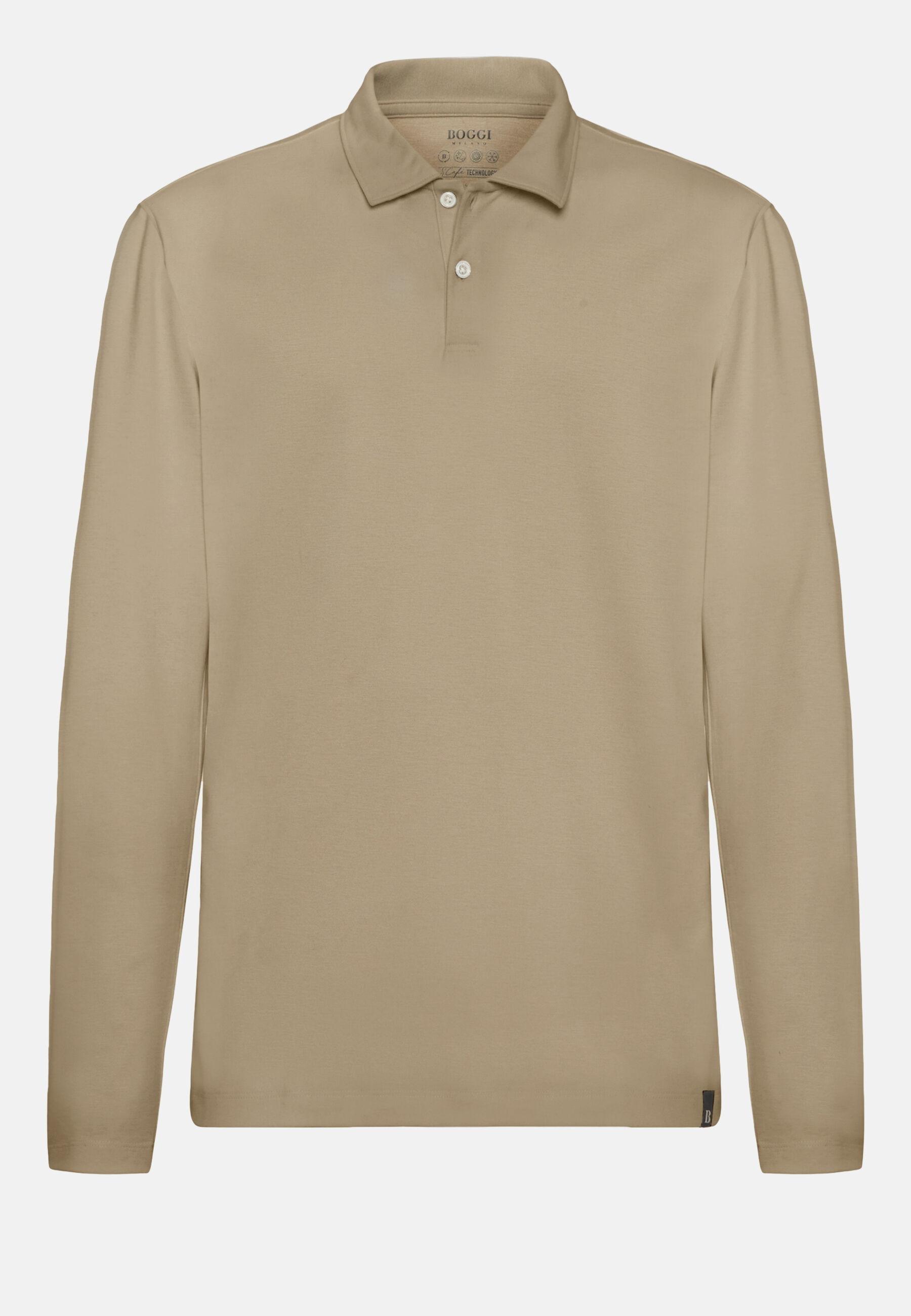 Polo Shirt in High-Performance Jersey, Taupe, Taupe, large image number 7