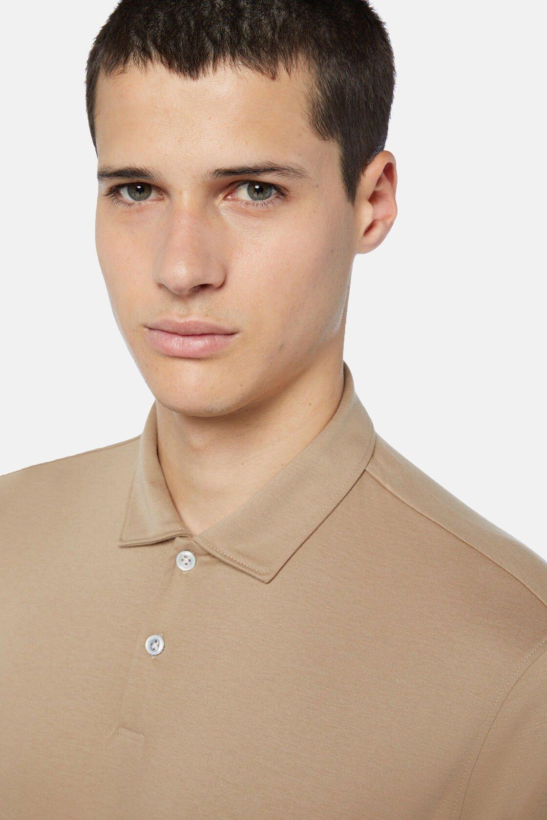 Polo Shirt In A Cotton Blend Brown, Hazelnut, large image number 6