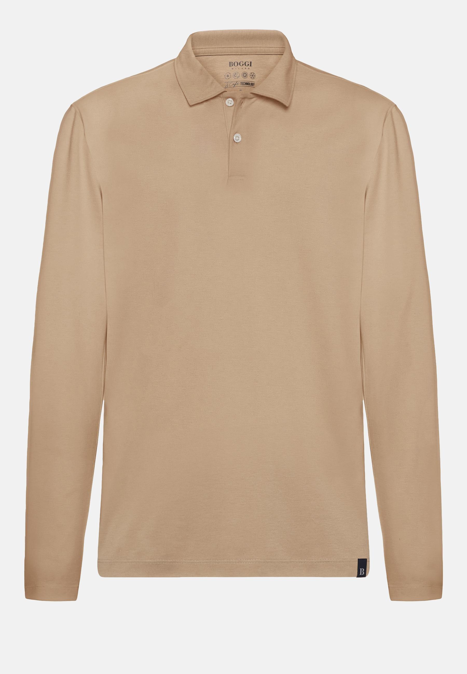 Polo Shirt In A Cotton Blend Brown, Hazelnut, large image number 7