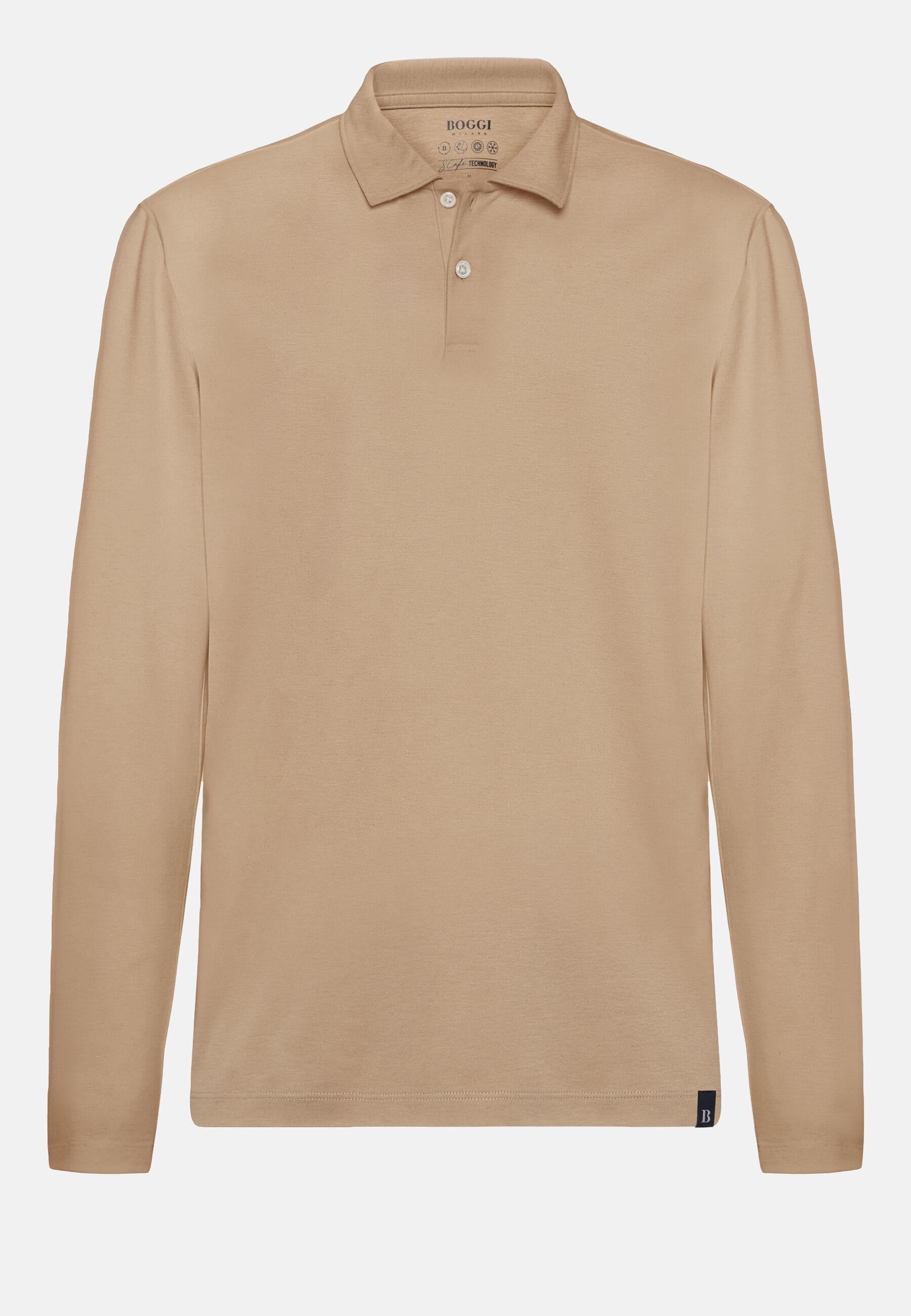 Polo Shirt In A Cotton Blend Brown, Hazelnut, large image number 11