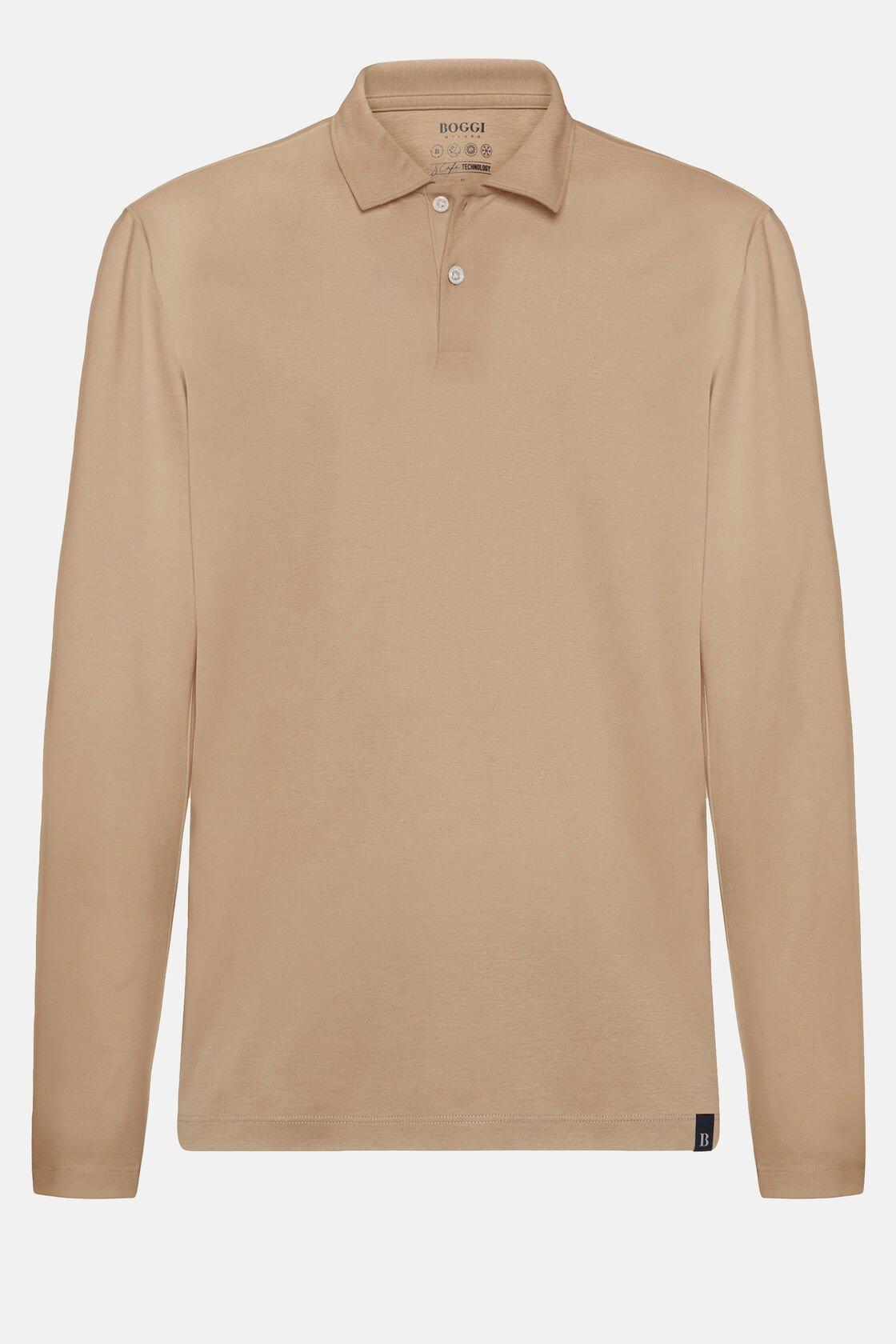 Polo Shirt In A Cotton Blend Brown, Hazelnut, large image number 12