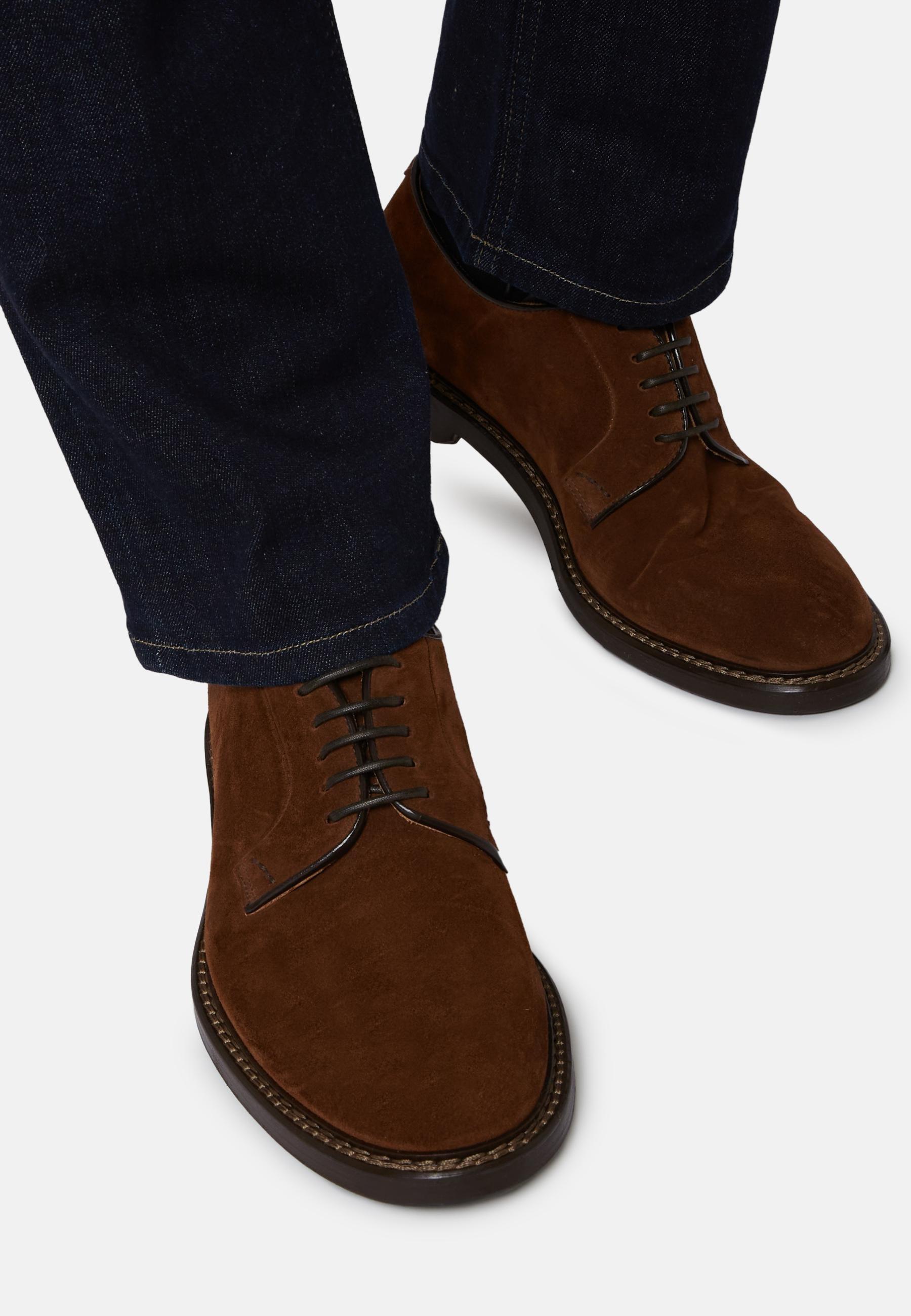 Suede Derby Shoes Brown, , large image number 0