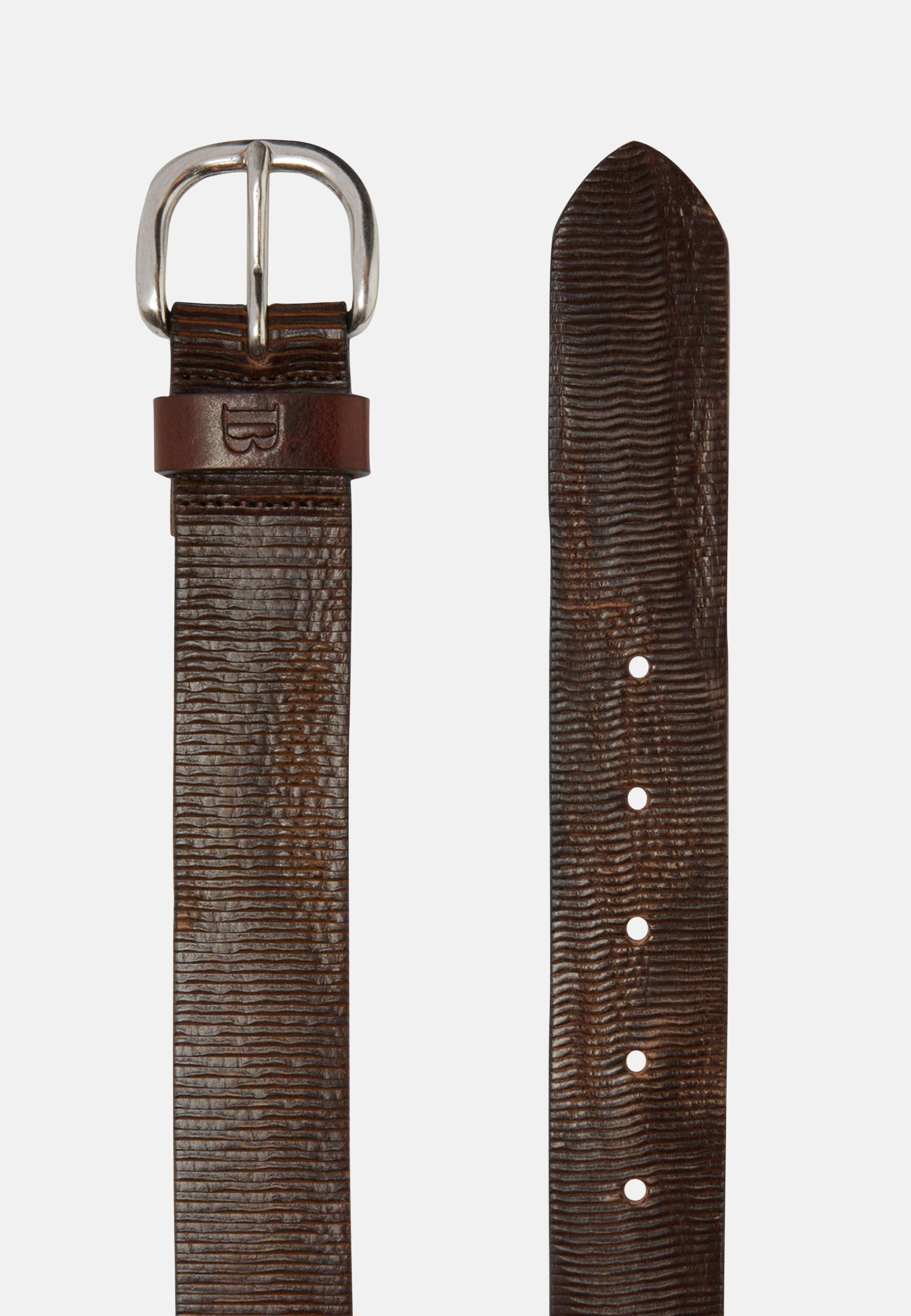 Carved Leather Belt Brown, , large image number 0