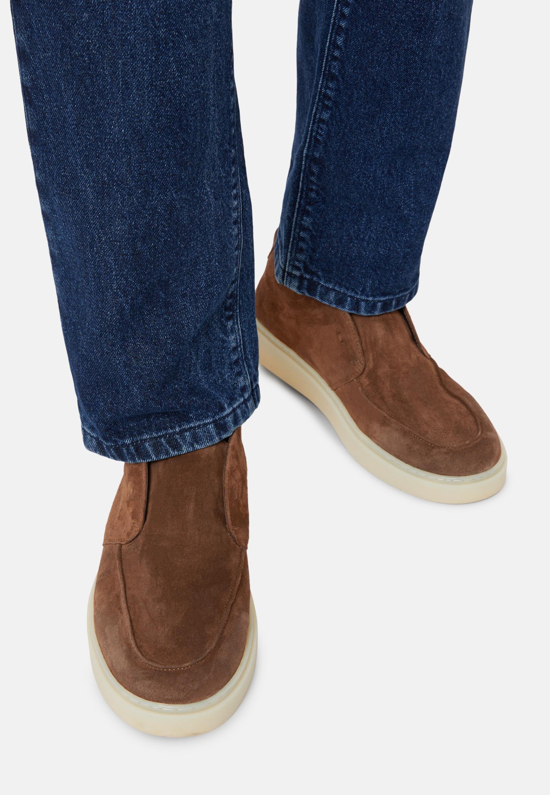 Suede Leather Ankle Boots Brown, , large image number 0