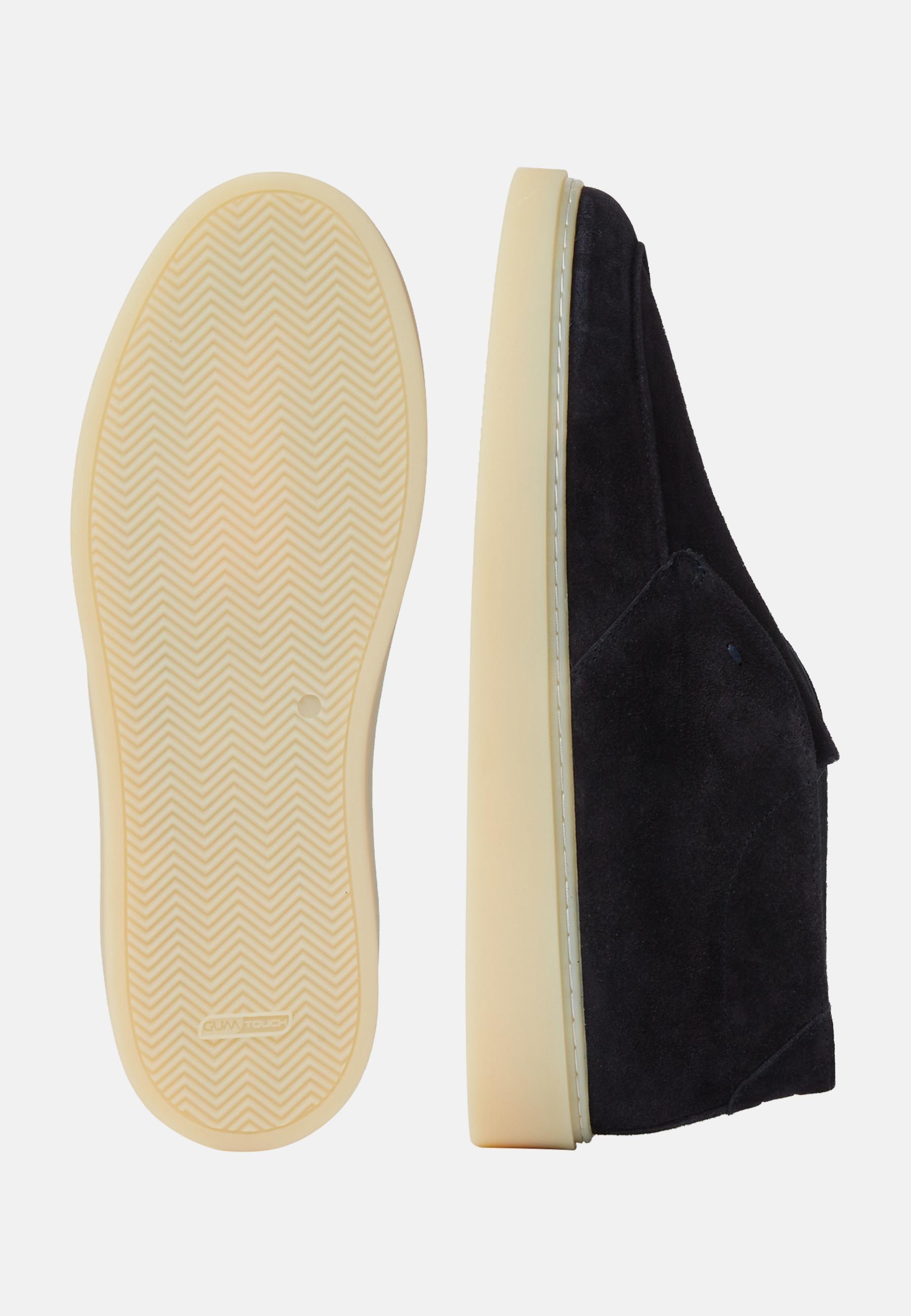 Suede Leather Ankle Boots Navy, Navy blue, large image number 4