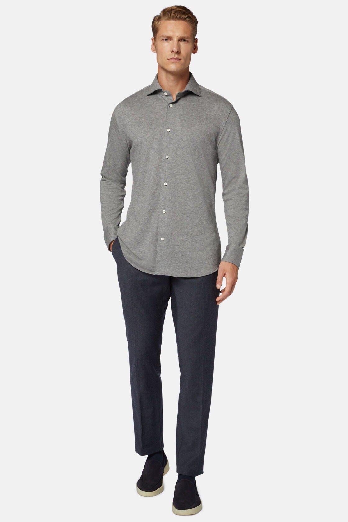 Trousers In Stretch Flannel Navy, Navy blue, large image number 0