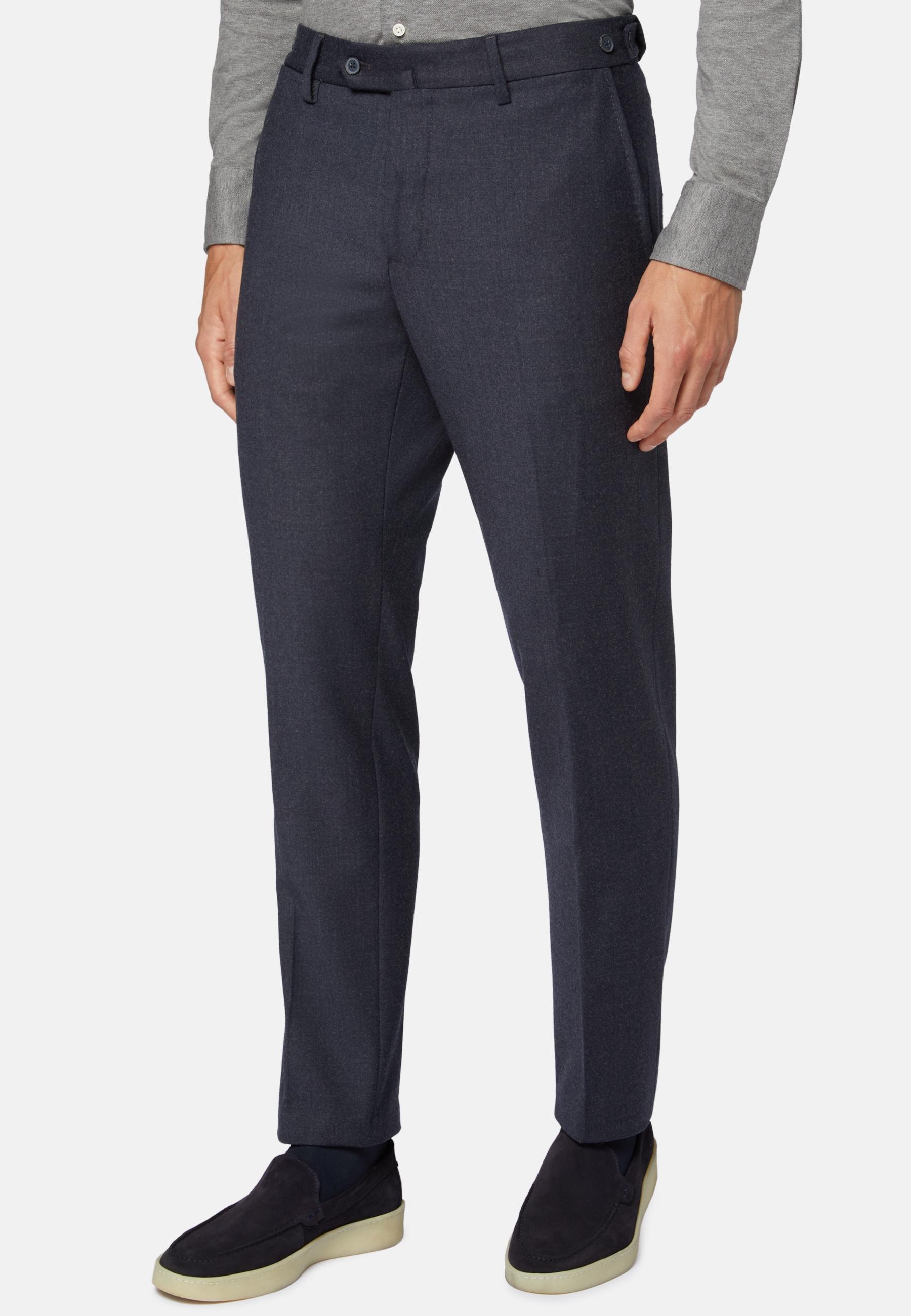 Trousers In Stretch Flannel Navy, Navy blue, large image number 2