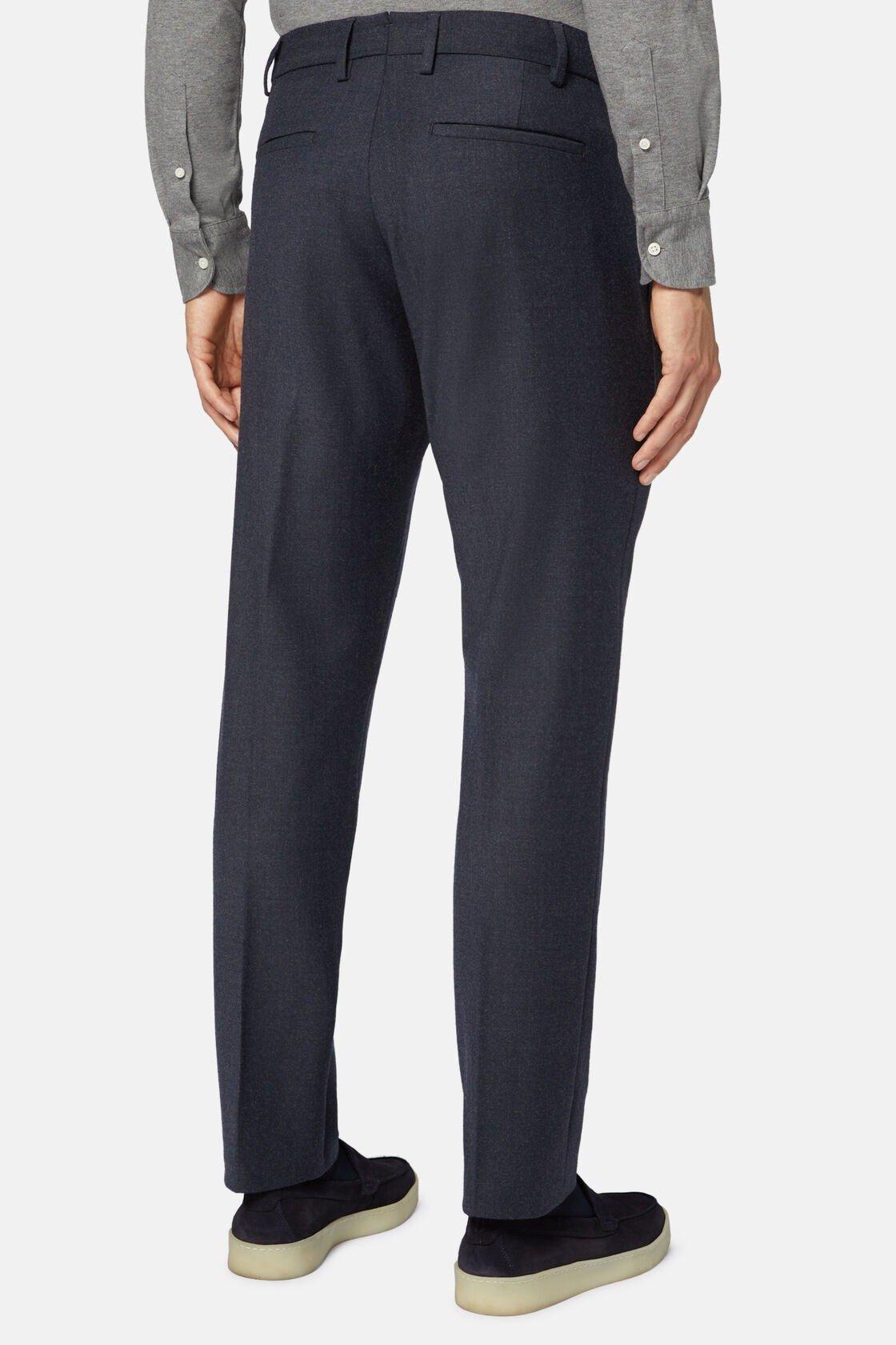 Trousers In Stretch Flannel Navy, Navy blue, large image number 3