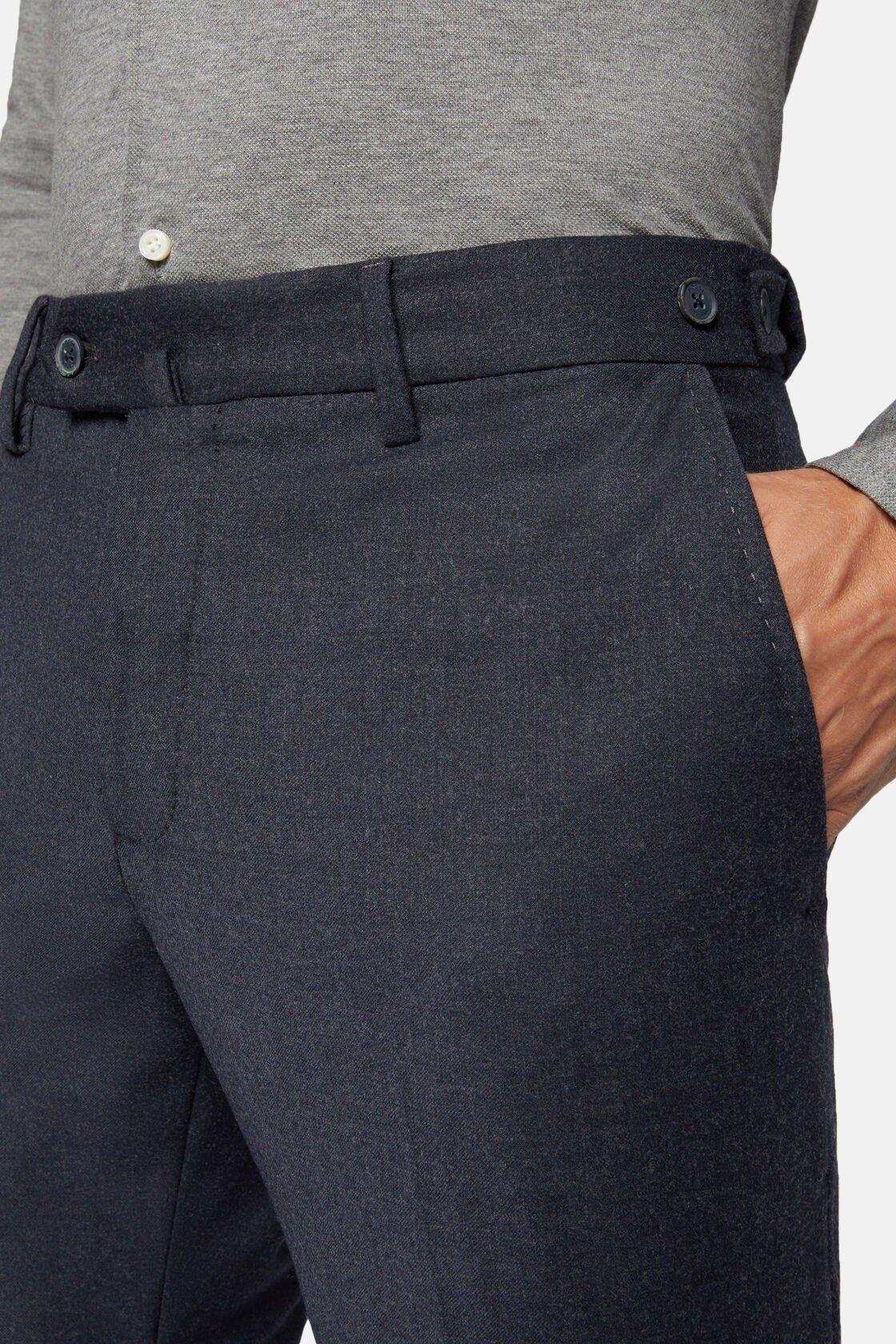 Trousers In Stretch Flannel Navy, Navy blue, large image number 5