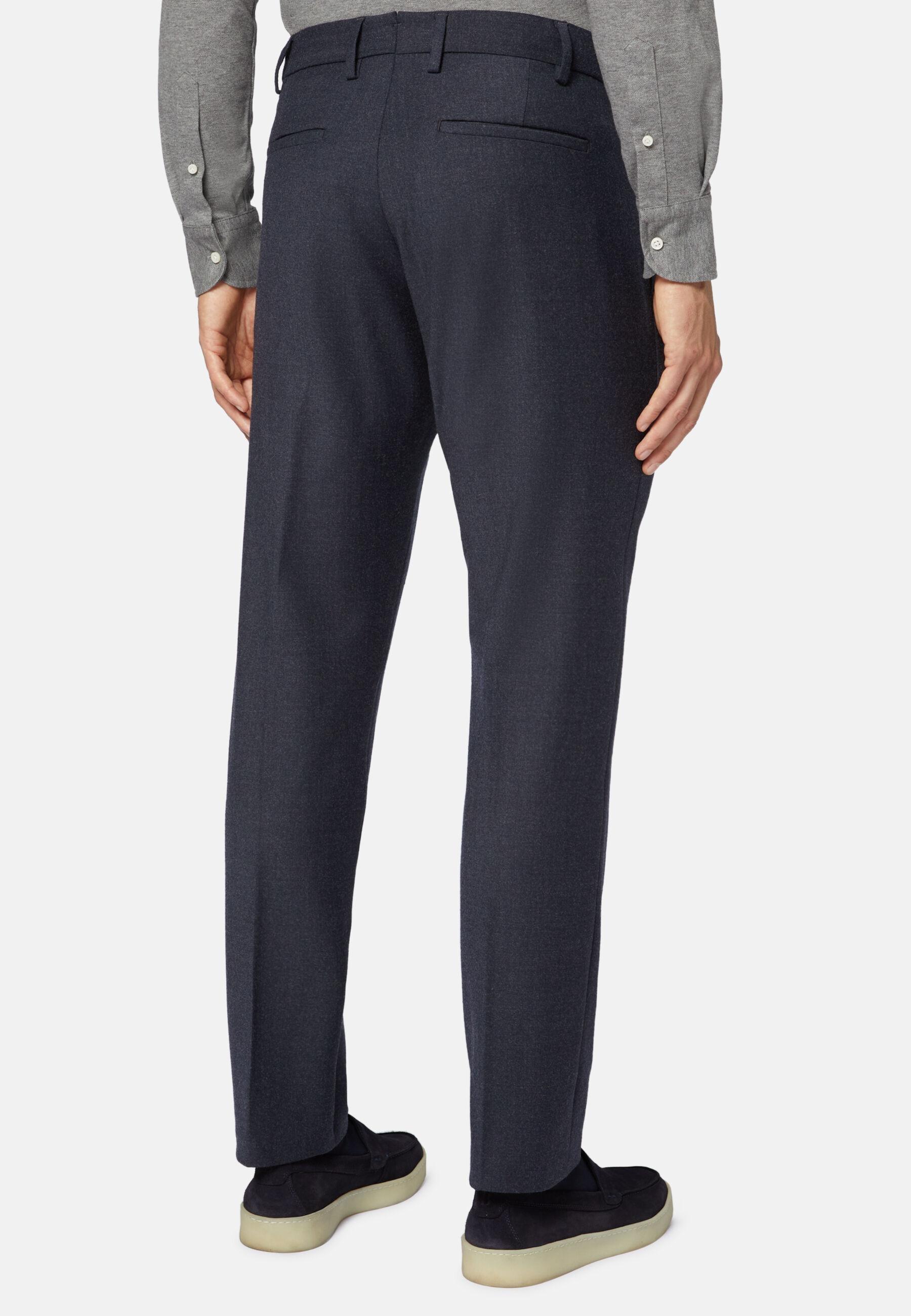 Trousers In Stretch Flannel Navy, Navy blue, large image number 5