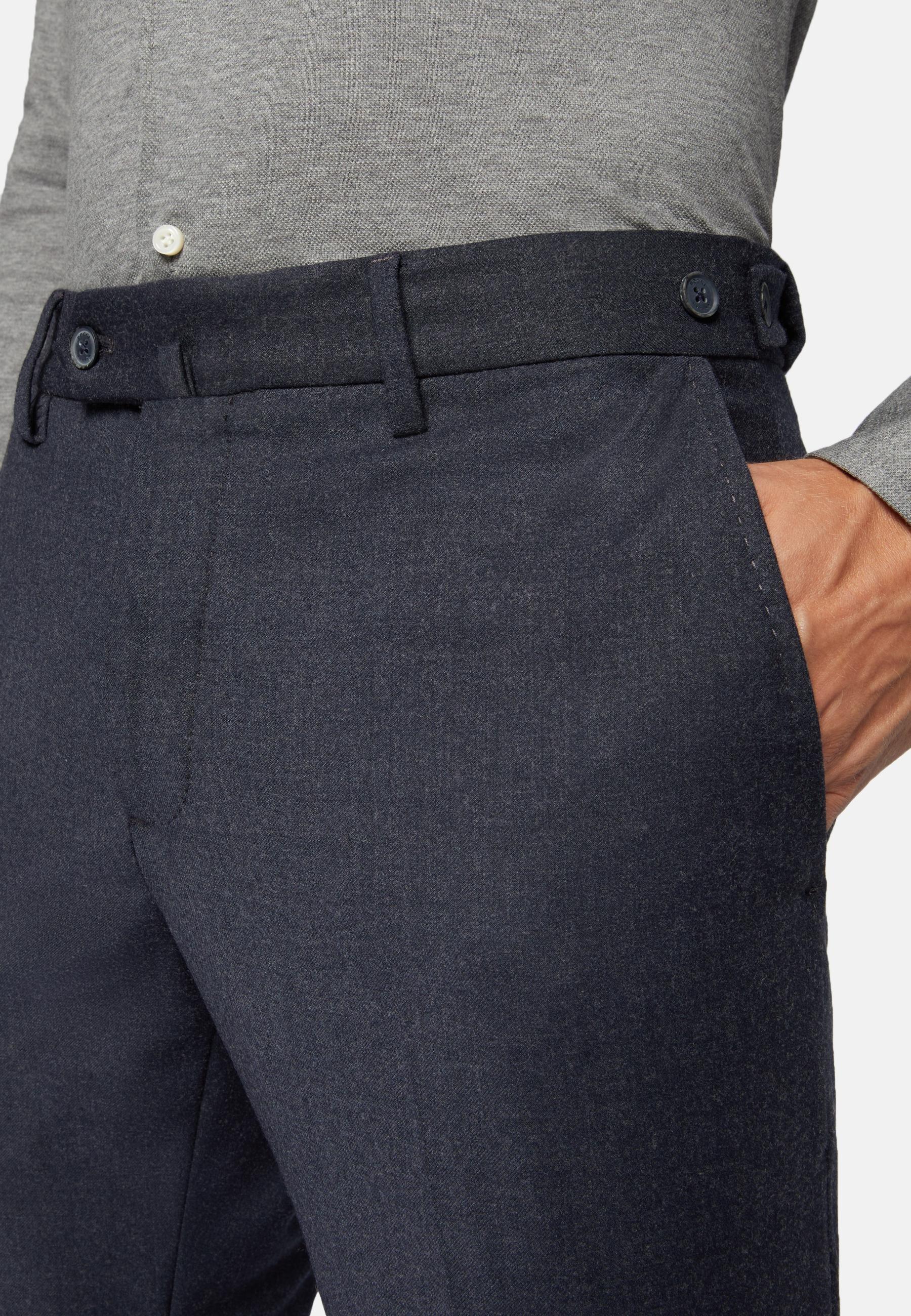 Trousers In Stretch Flannel Navy, Navy blue, large image number 7