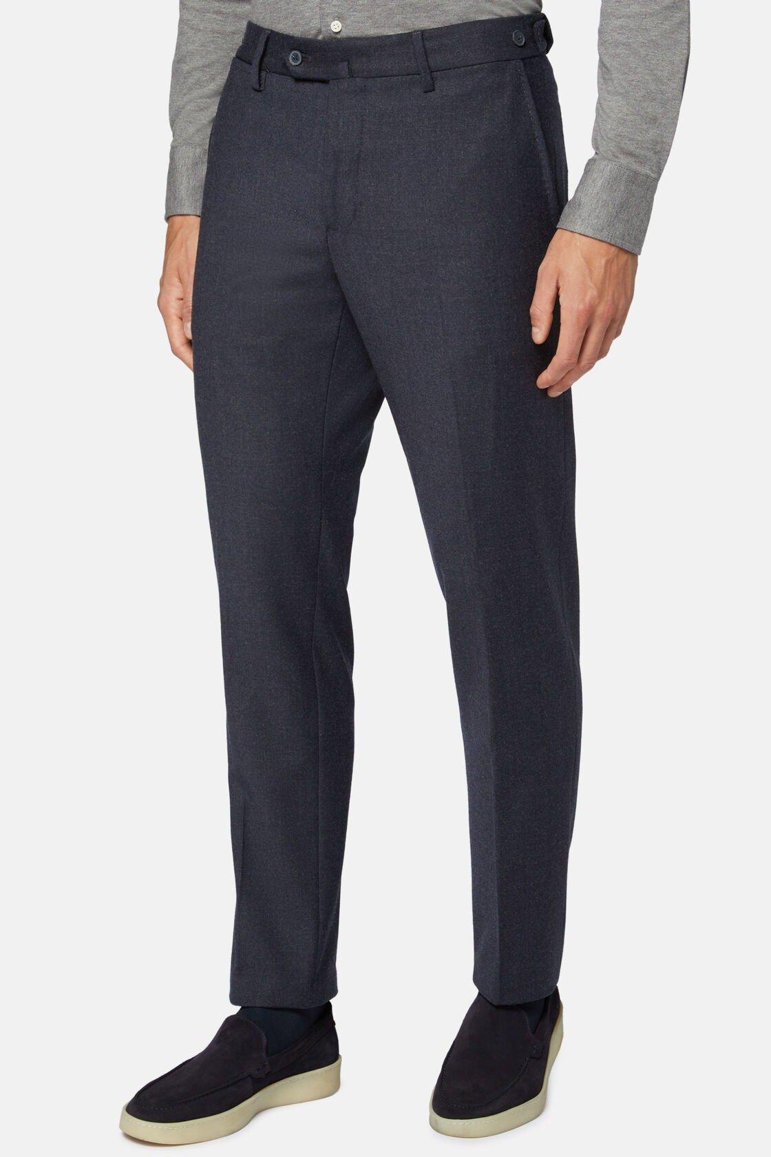 Trousers In Stretch Flannel Navy, Navy blue, large image number 8