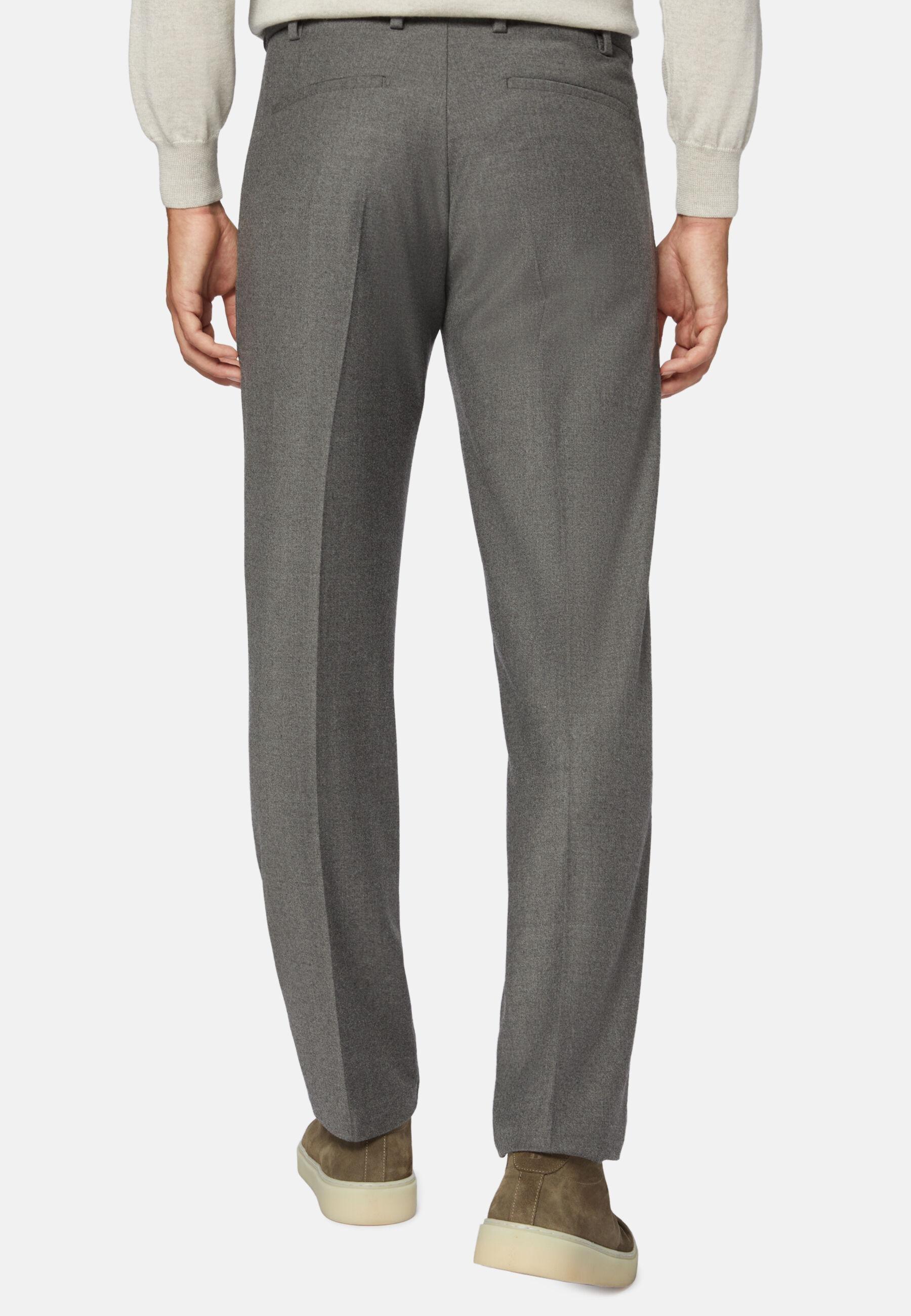 Trousers in Stretch Flannel, Grey, Grey, large image number 5