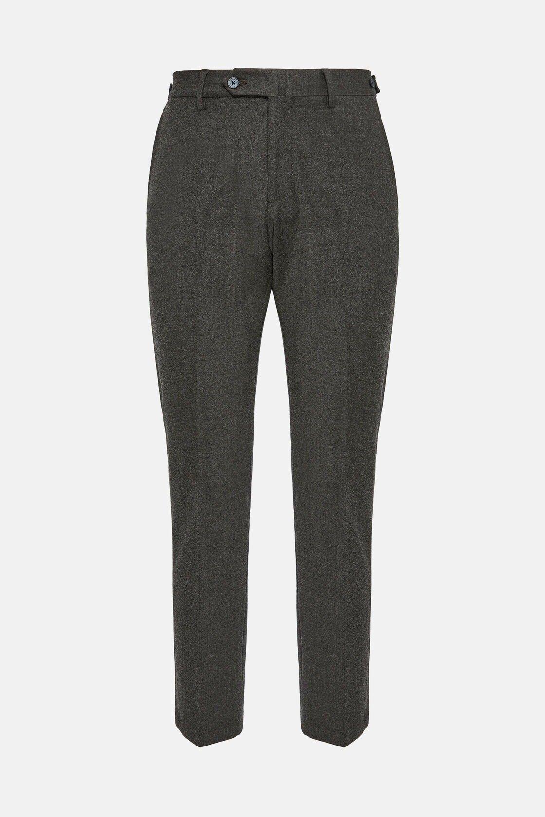 Trousers In Stretch Flannel Grey, Dark Grey, large image number 4